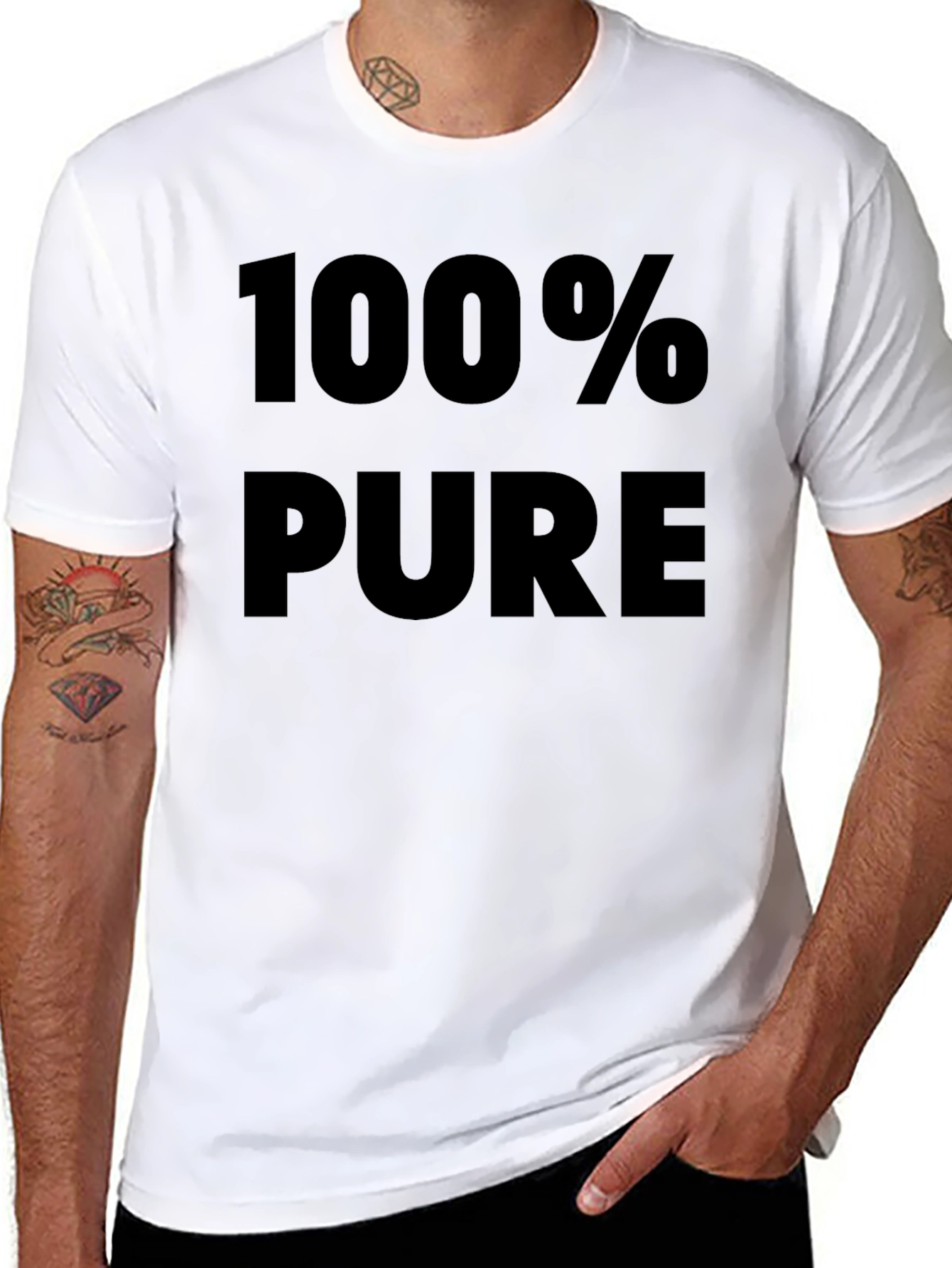 100% Pure Graphic T-Shirt - Bold Black Tee