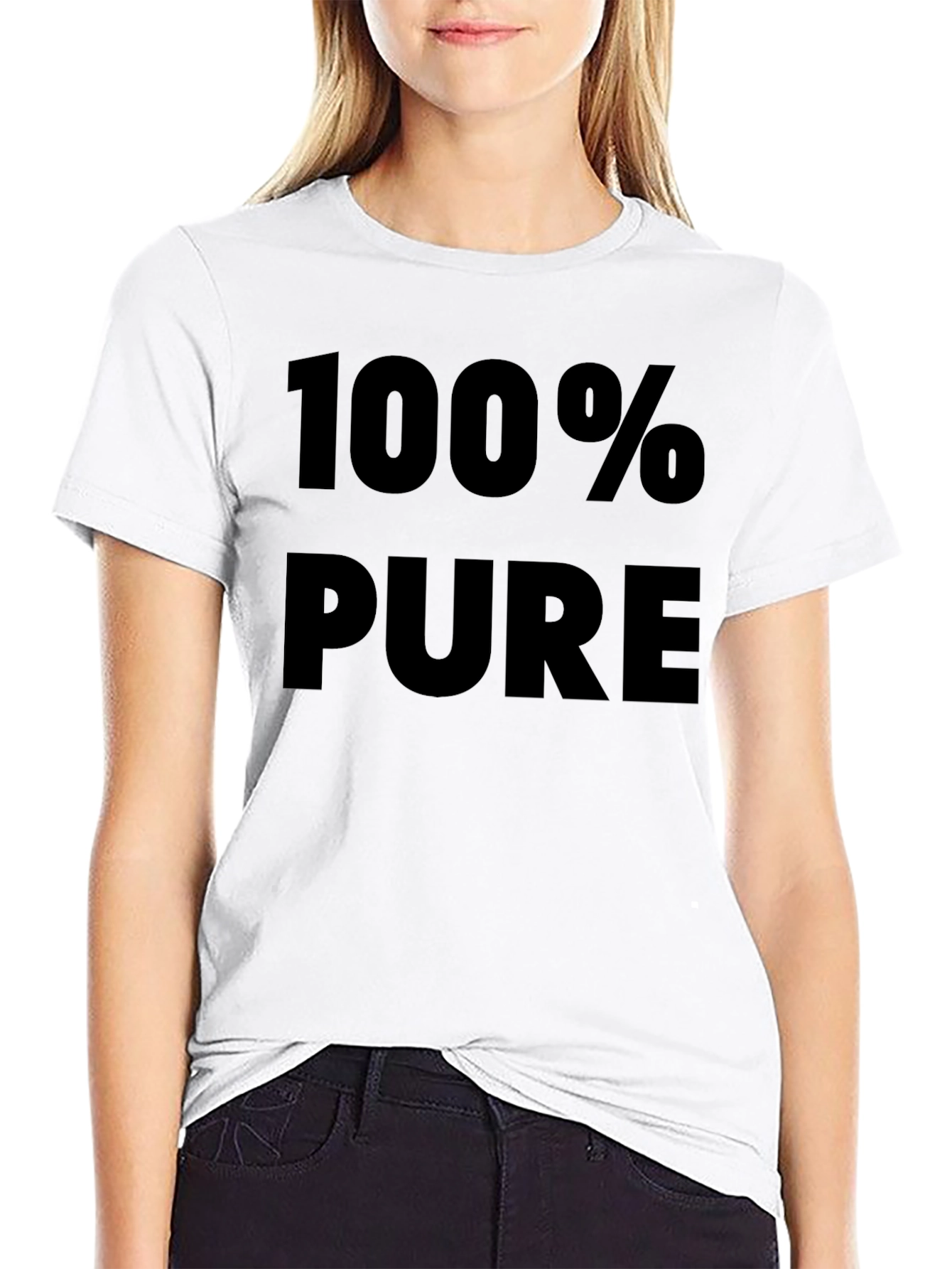 100% Pure Graphic T-Shirt - Bold Black Tee