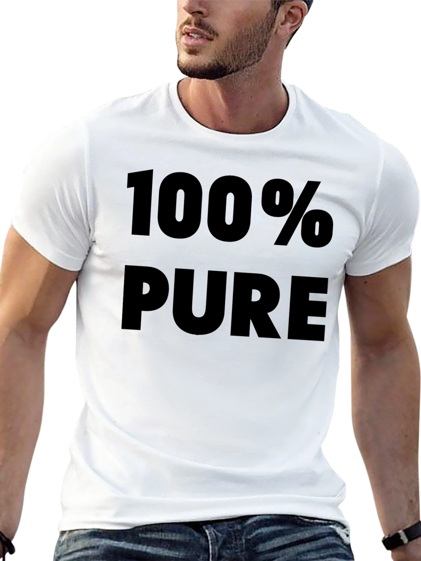 100% Pure Graphic T-Shirt - Bold Black Tee