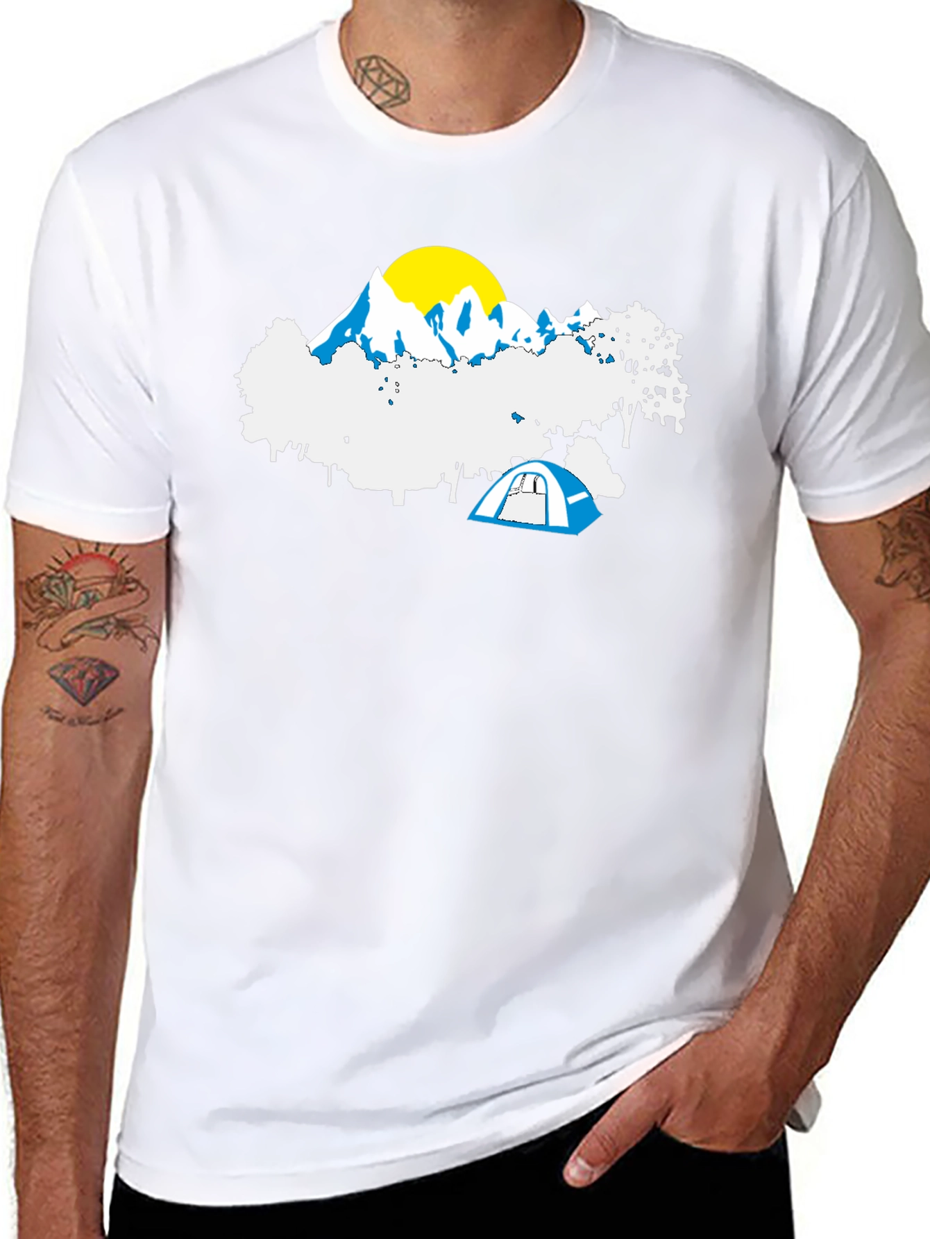Camping Adventure T-Shirt - Mountain Tent Graphic Tee
