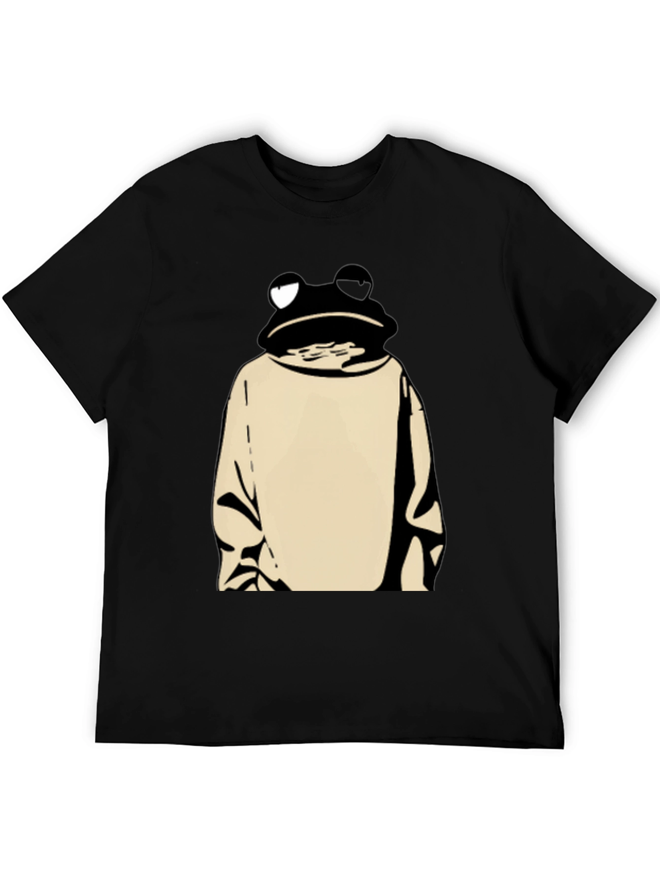 Frog in Hoodie Black T-Shirt - Unique Design