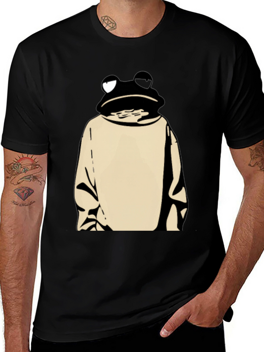 Frog in Hoodie Black T-Shirt - Unique Design