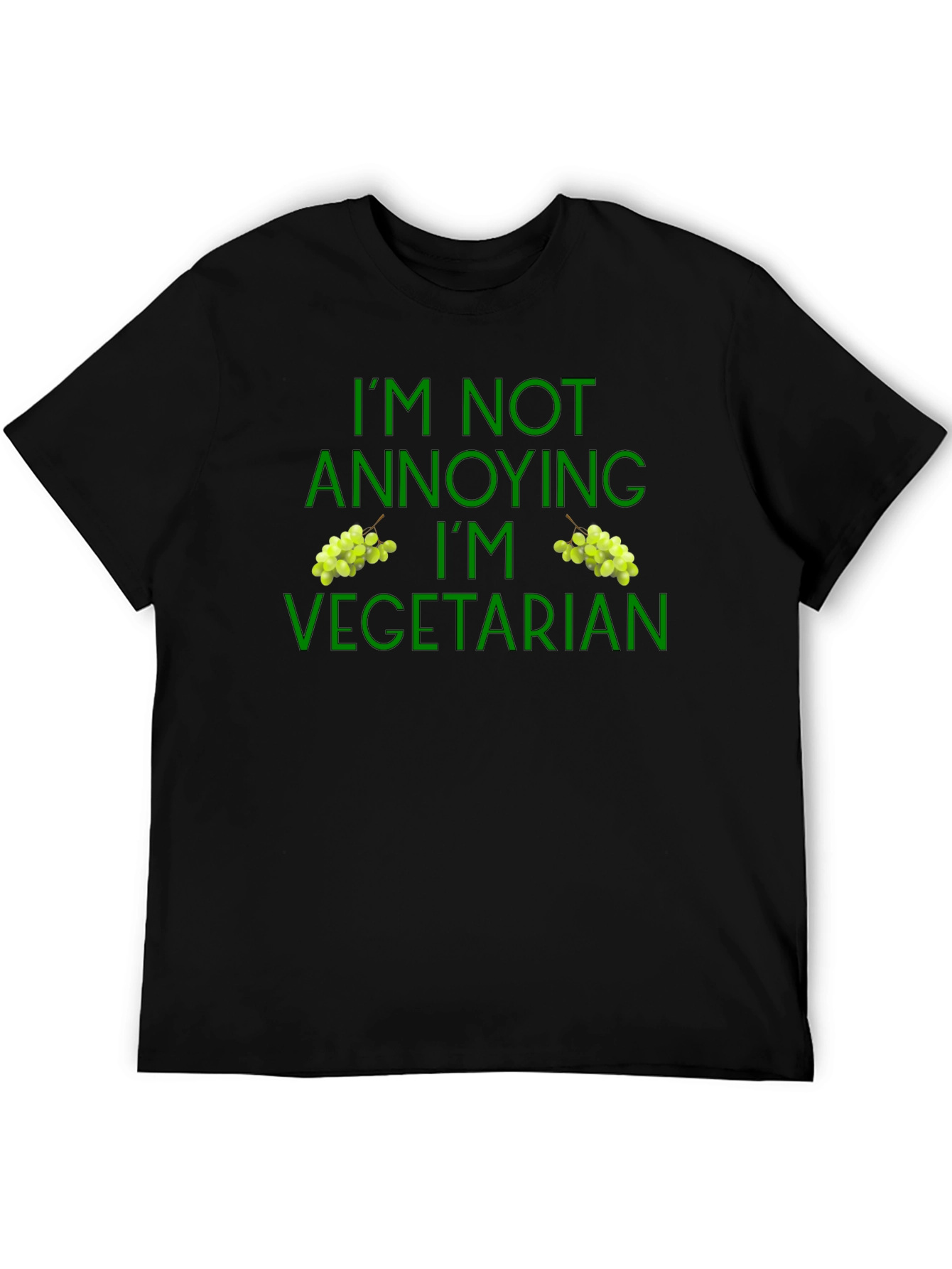 Vegetarian T-Shirt Funny Green Grape Design