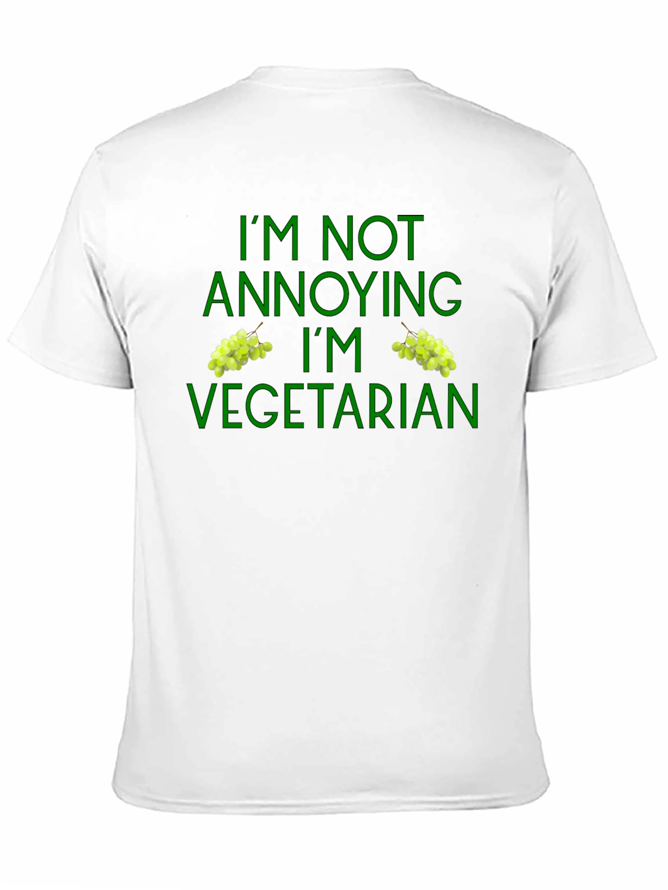 Vegetarian T-Shirt Funny Green Grape Design