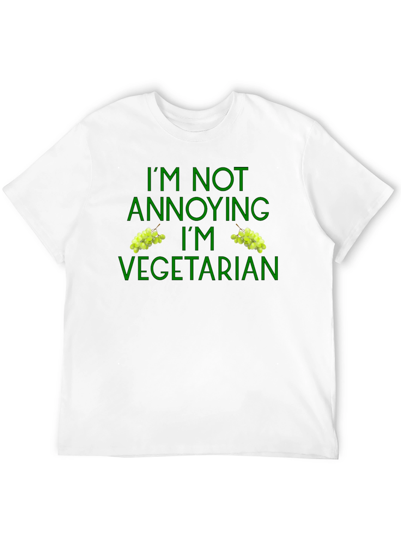 Vegetarian T-Shirt Funny Green Grape Design