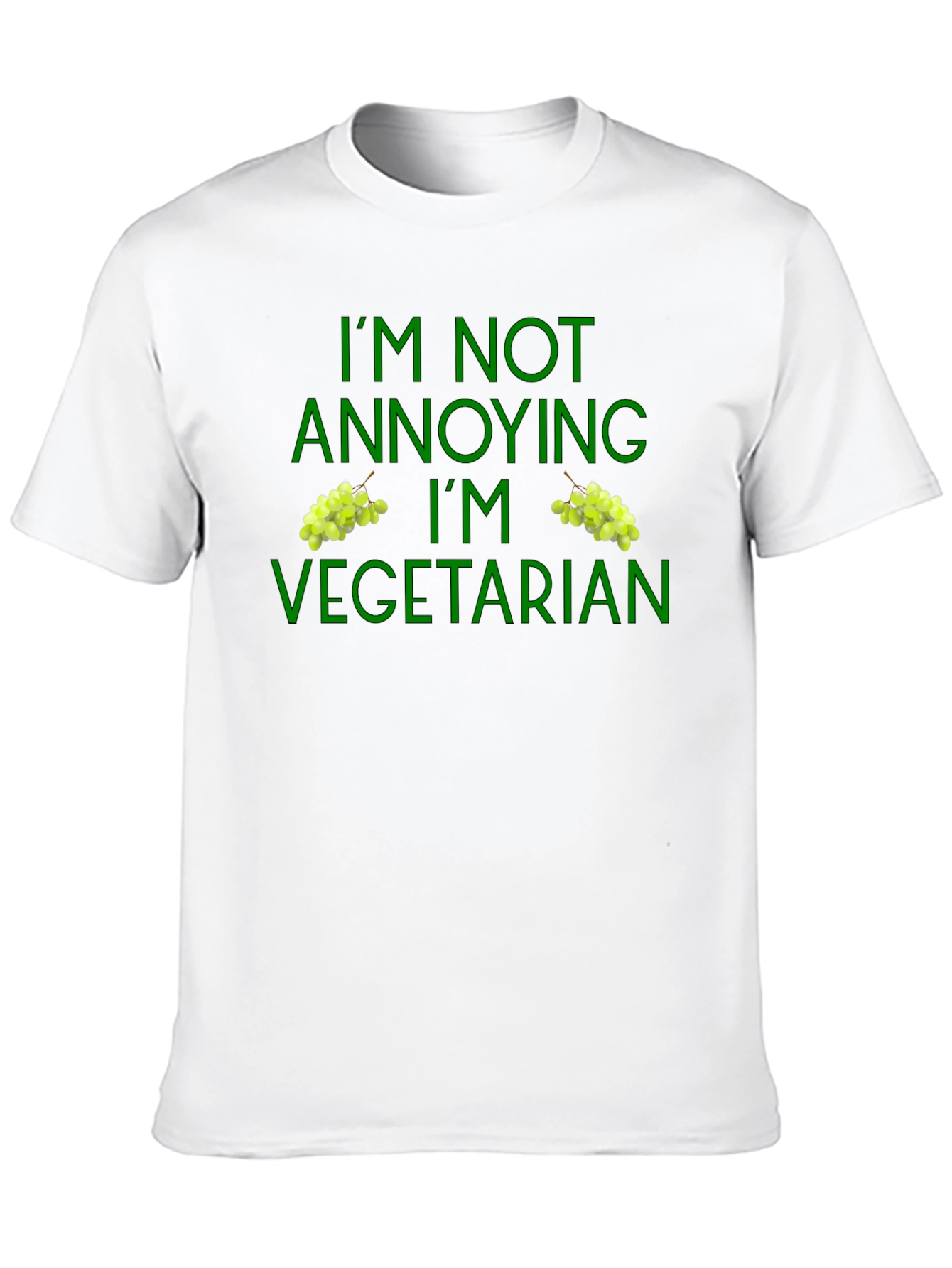 Vegetarian T-Shirt Funny Green Grape Design