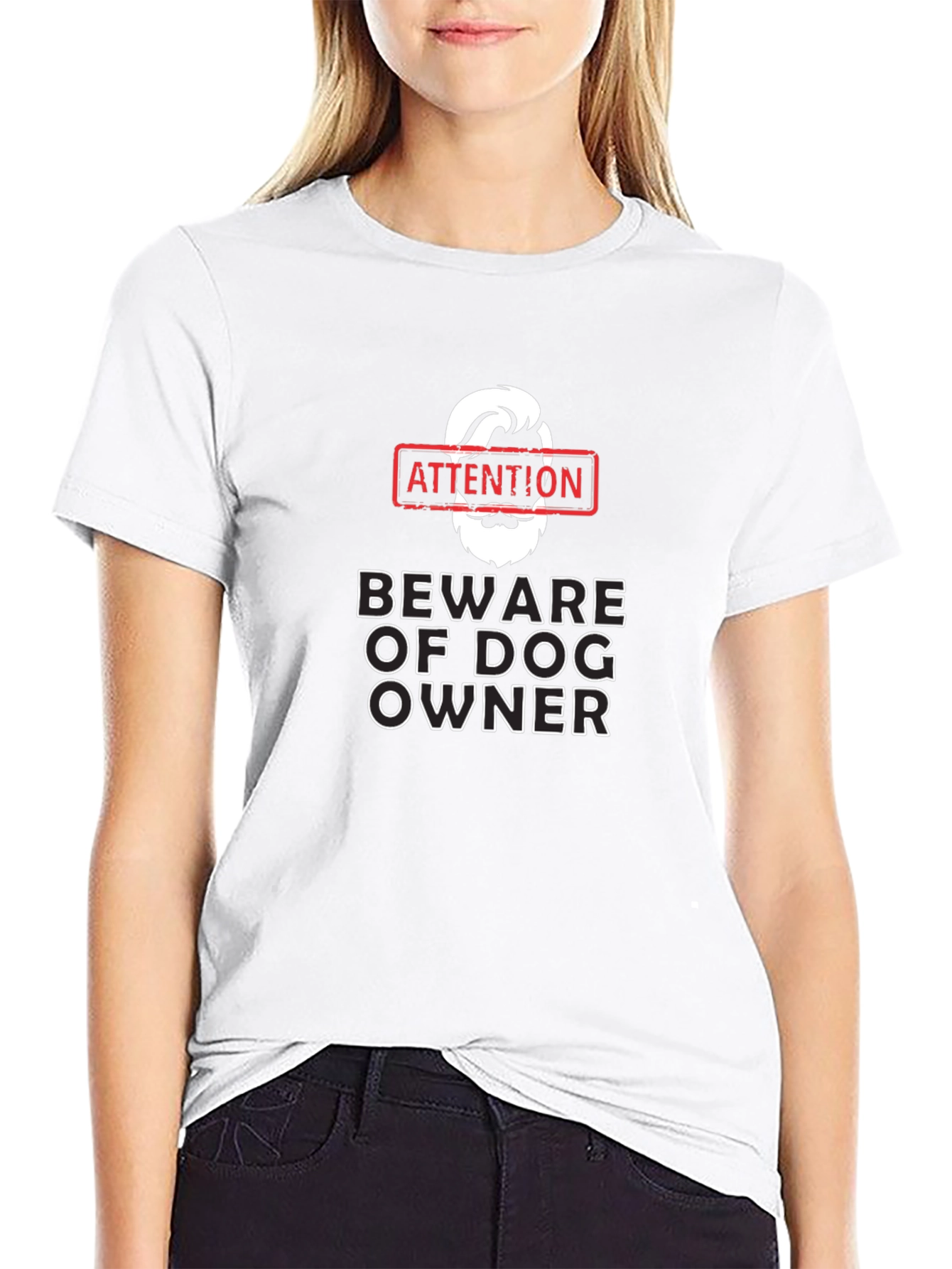 Attention Beware of Dog Owner Graphic Tee
