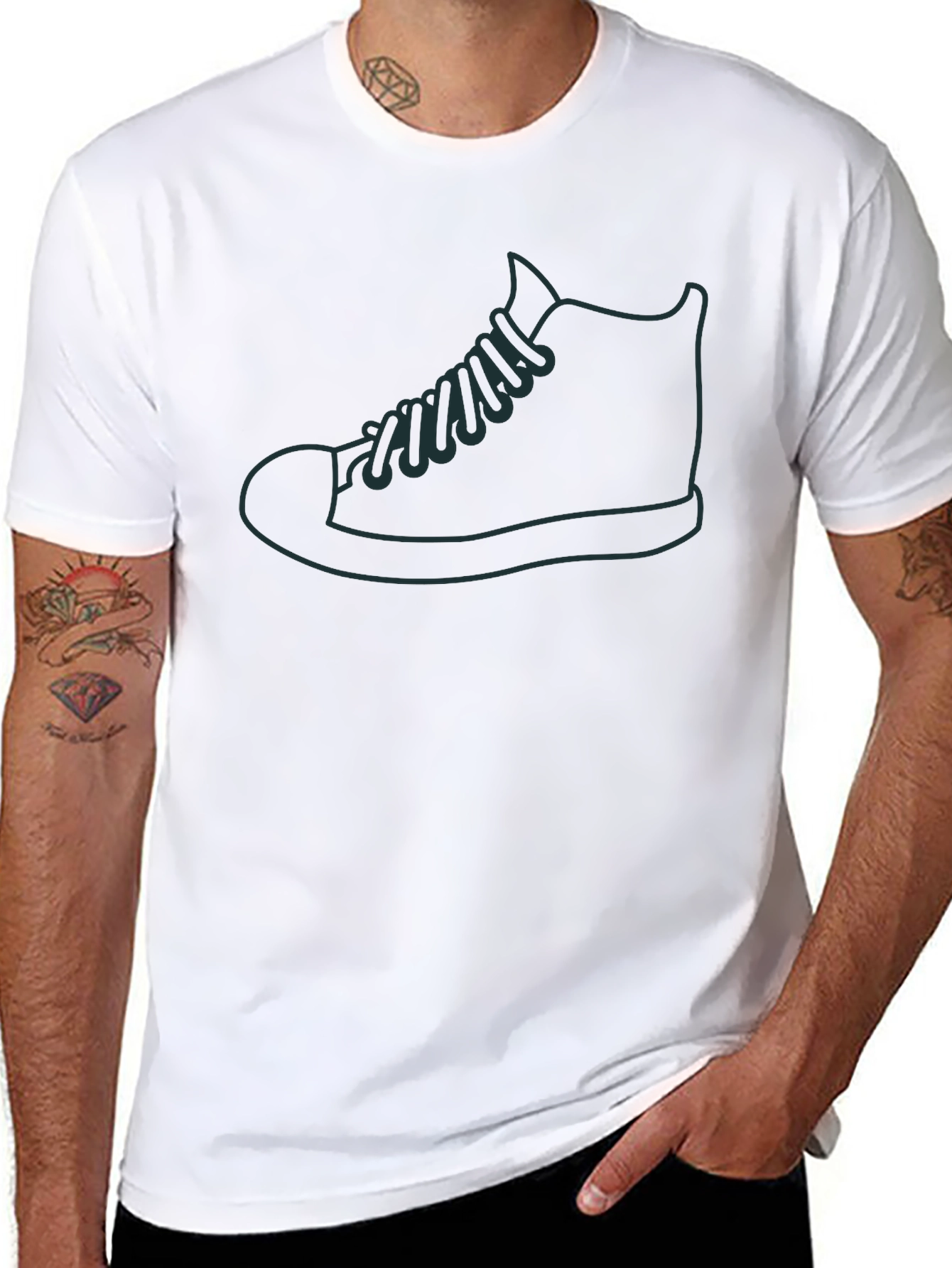 Mens Black Shoe Graphic Tee