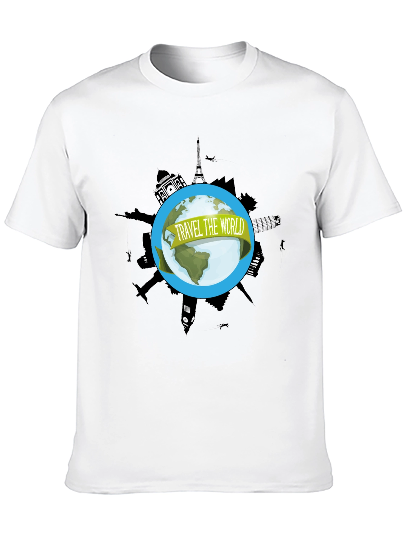 Travel the World Graphic Black T-Shirt