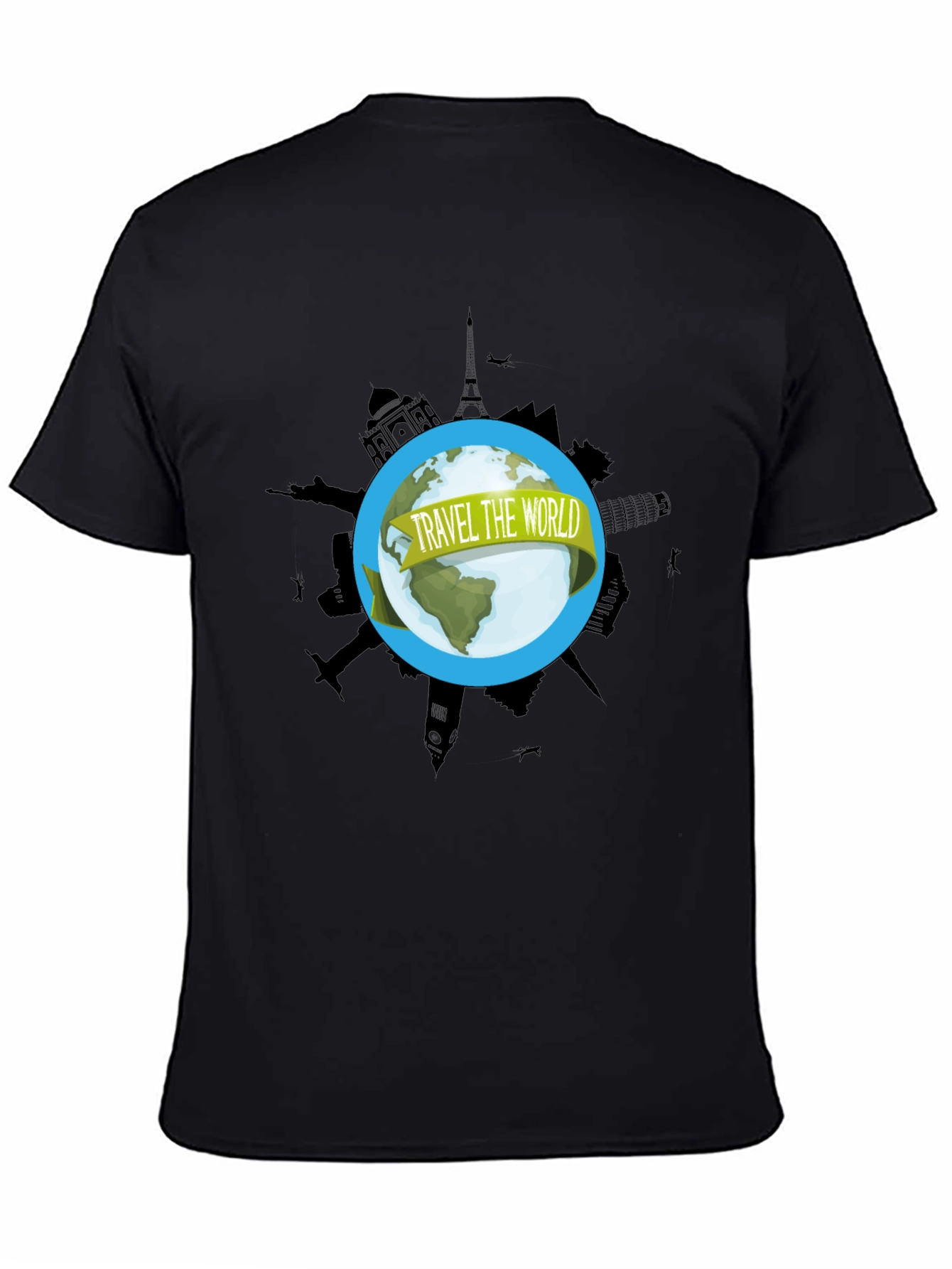 Travel the World Graphic Black T-Shirt