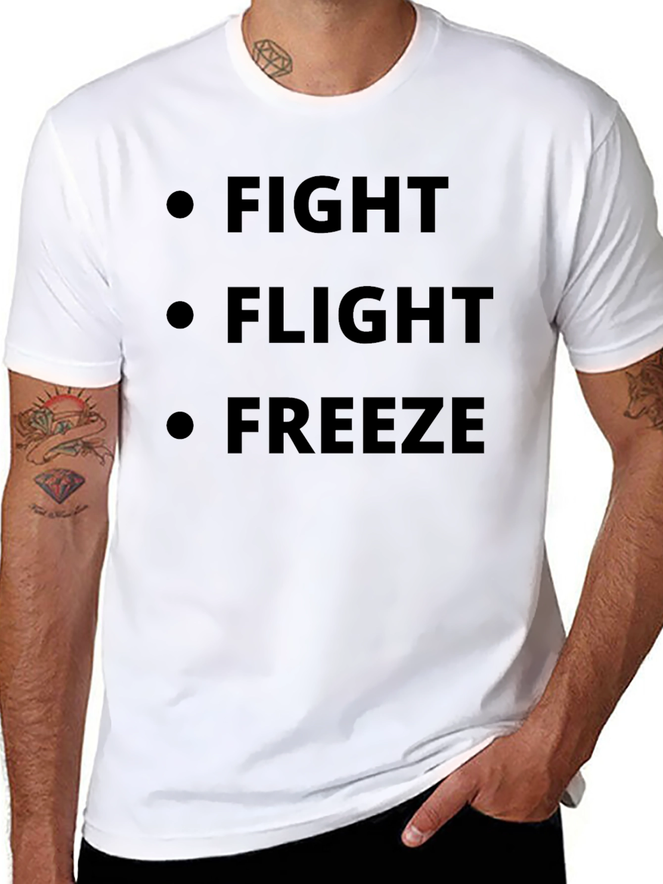 Fight Flight Freeze Black T-Shirt
