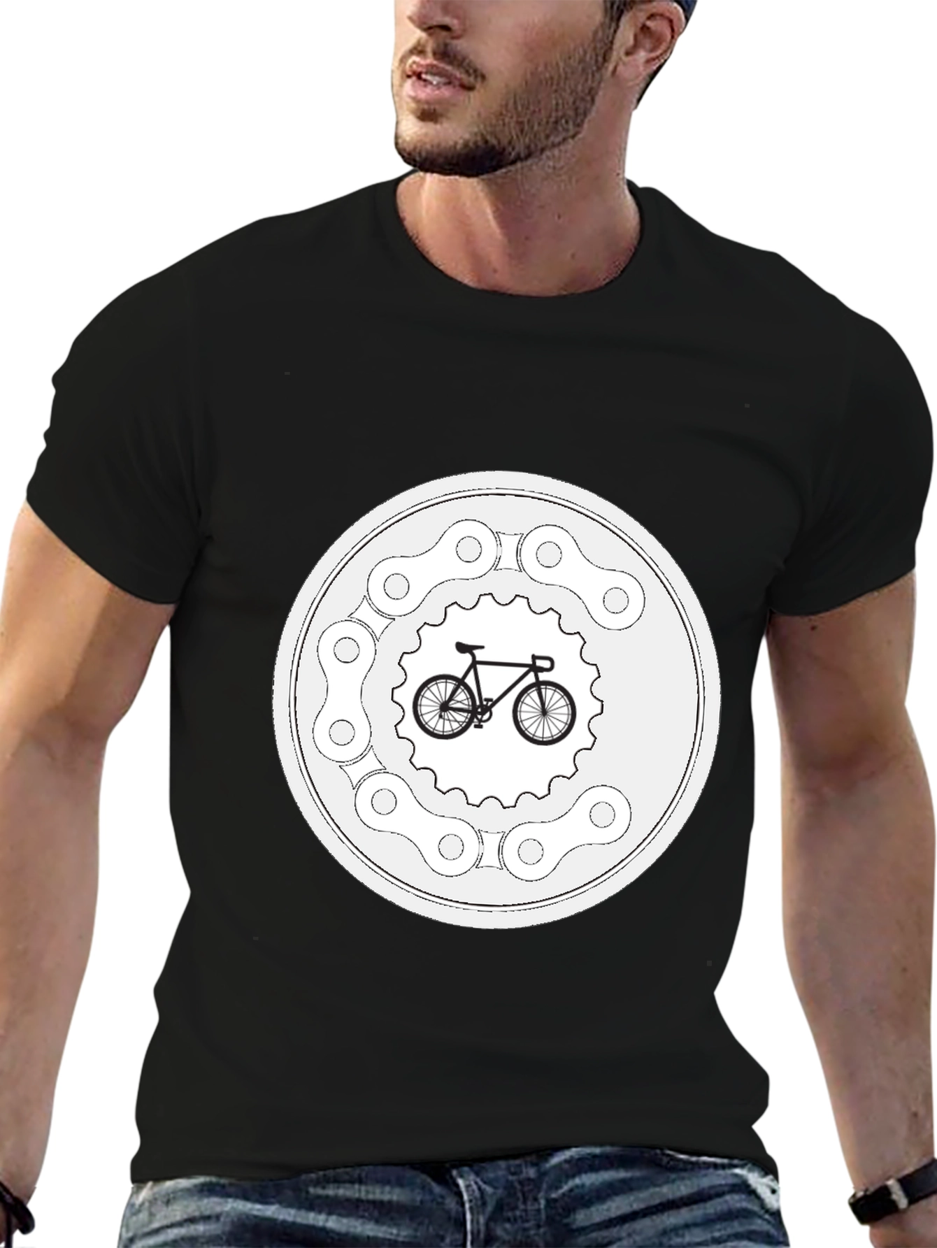 Bike Chain Circle Graphic T-Shirt - Ride in Style!