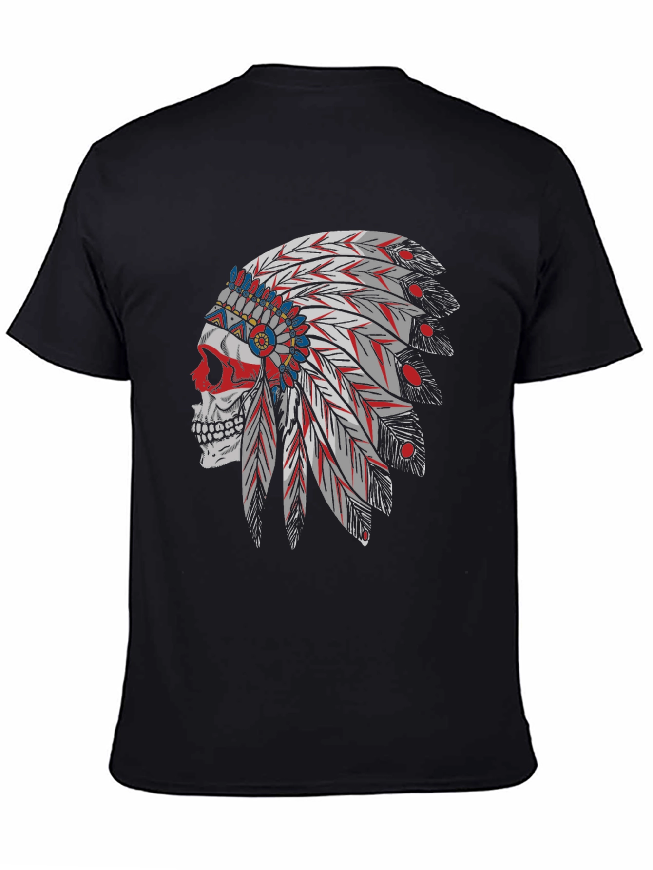 Skull Indian Headdress Graphic Tee