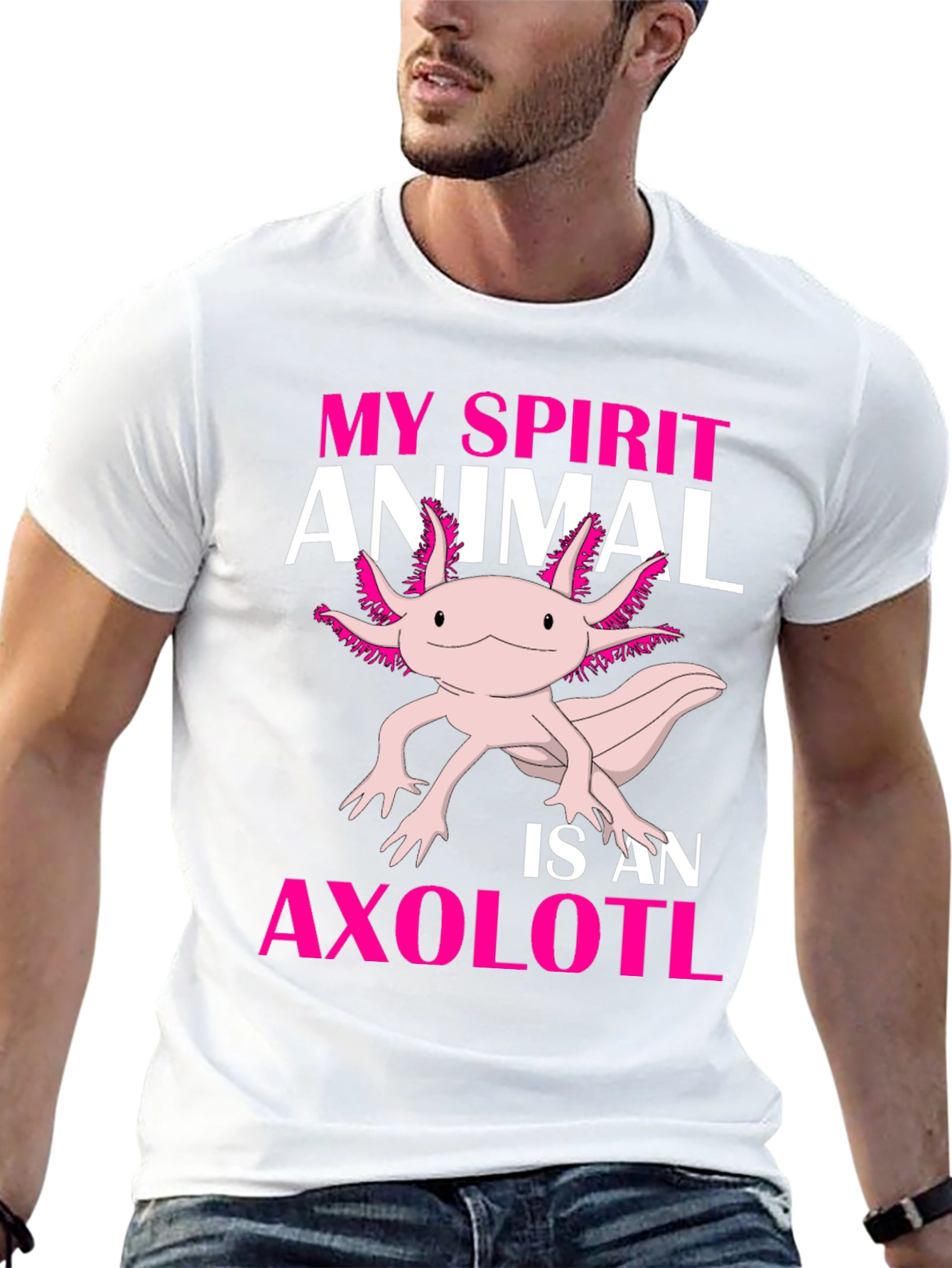Axolotl Spirit Animal Graphic Tee - Black