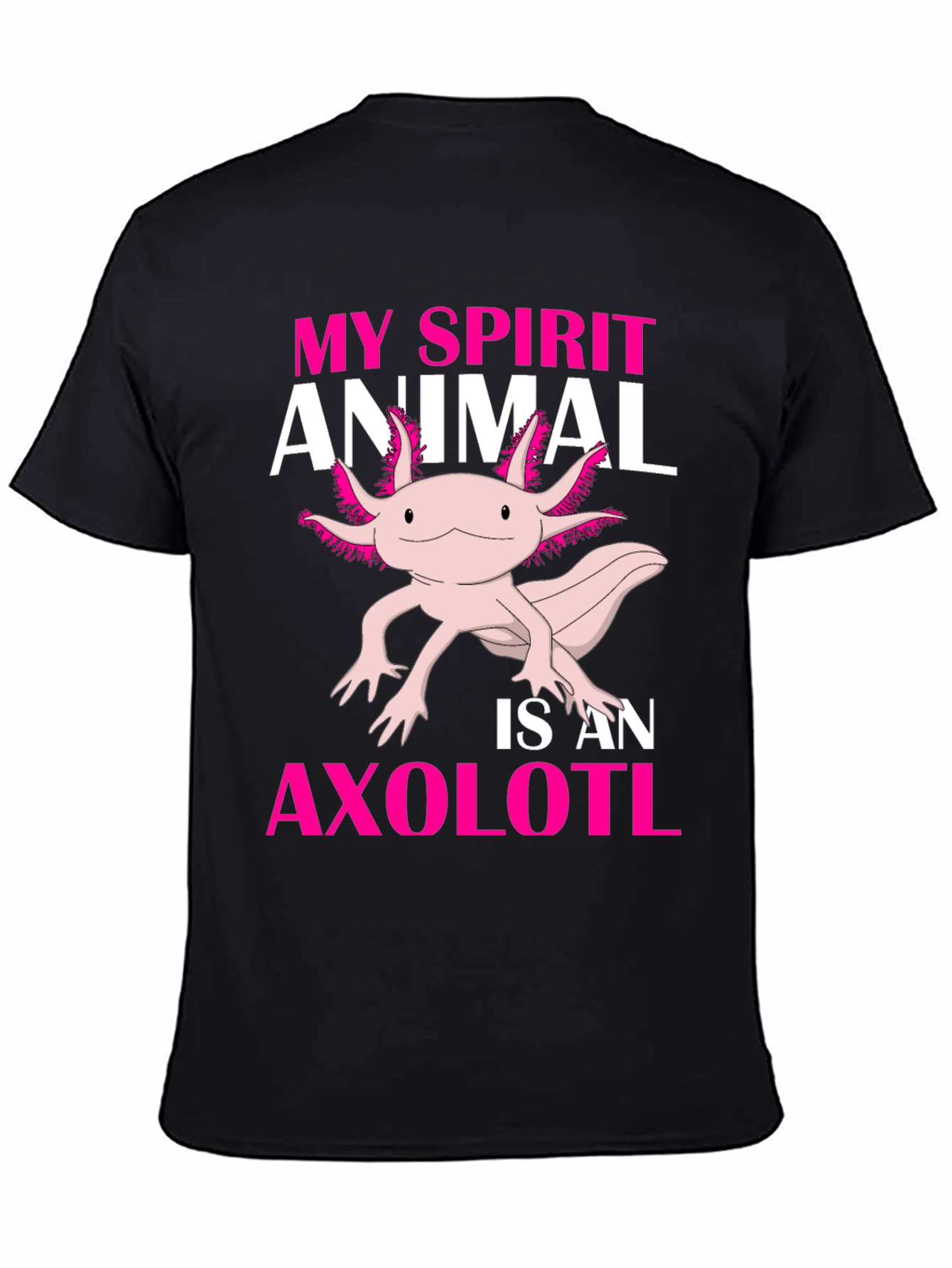 Axolotl Spirit Animal Graphic Tee - Black