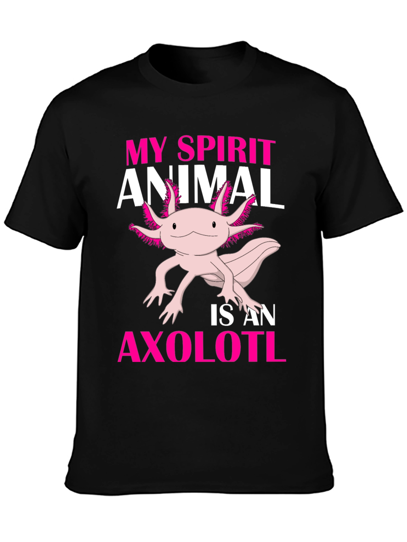 Axolotl Spirit Animal Graphic Tee - Black