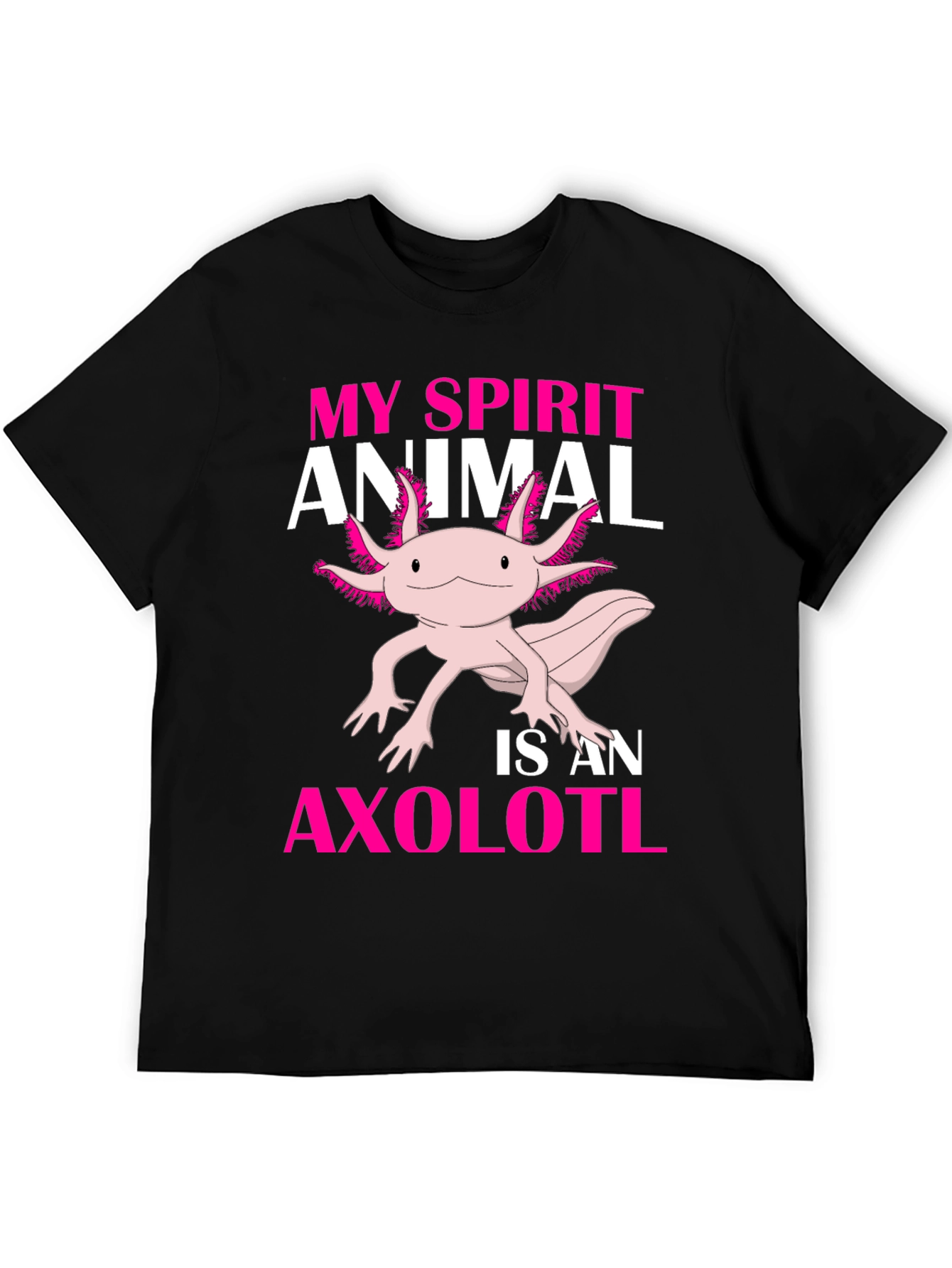 Axolotl Spirit Animal Graphic Tee - Black