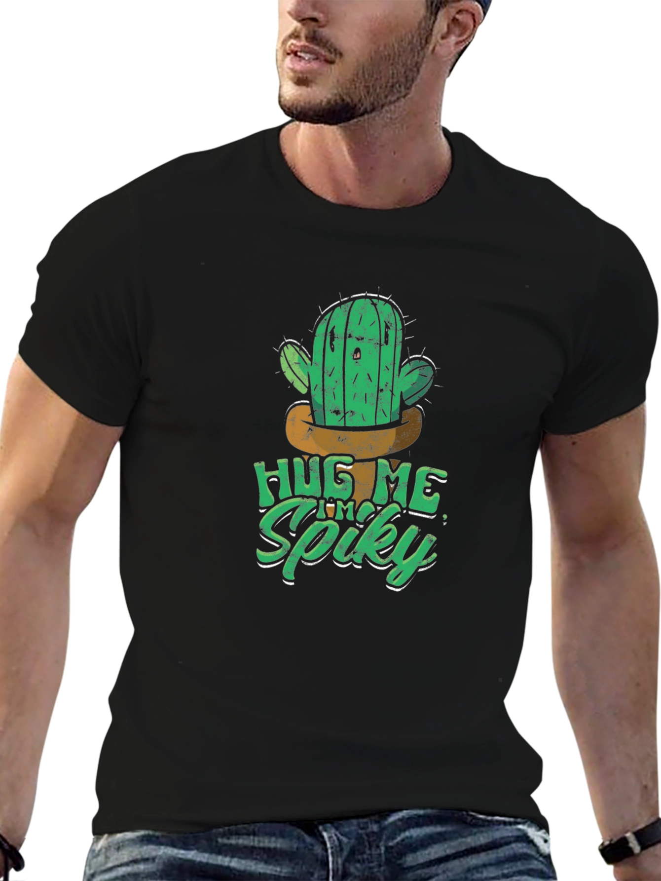 Hug Me Im Spiky Cactus Graphic T-Shirt
