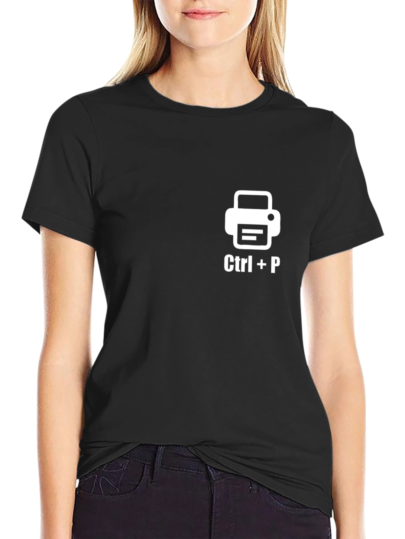 Ctrl+P Print T-Shirt - Black Soft Cotton Great Gift
