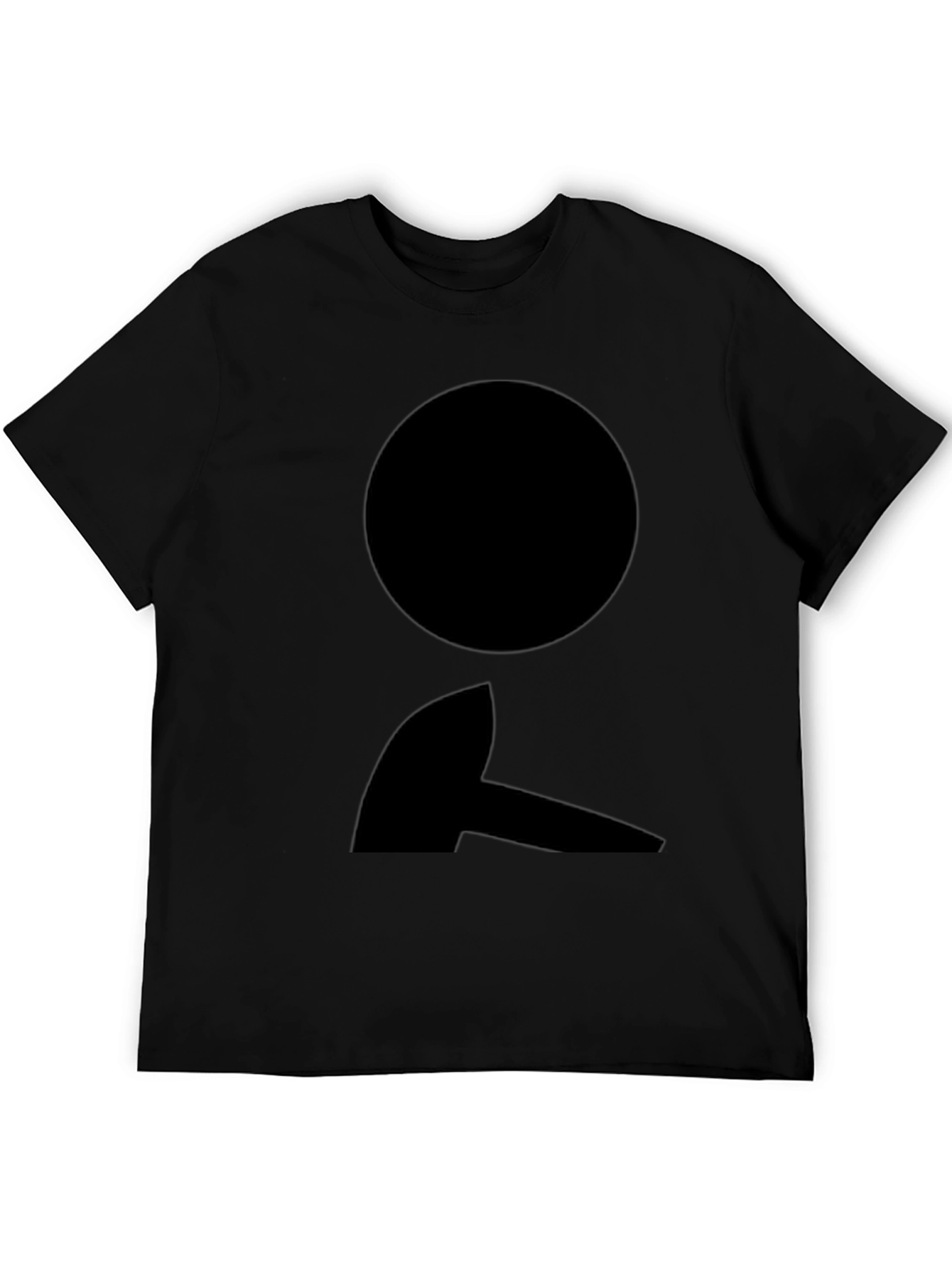 Black T-Shirt with Abstract Circle and Shape Design