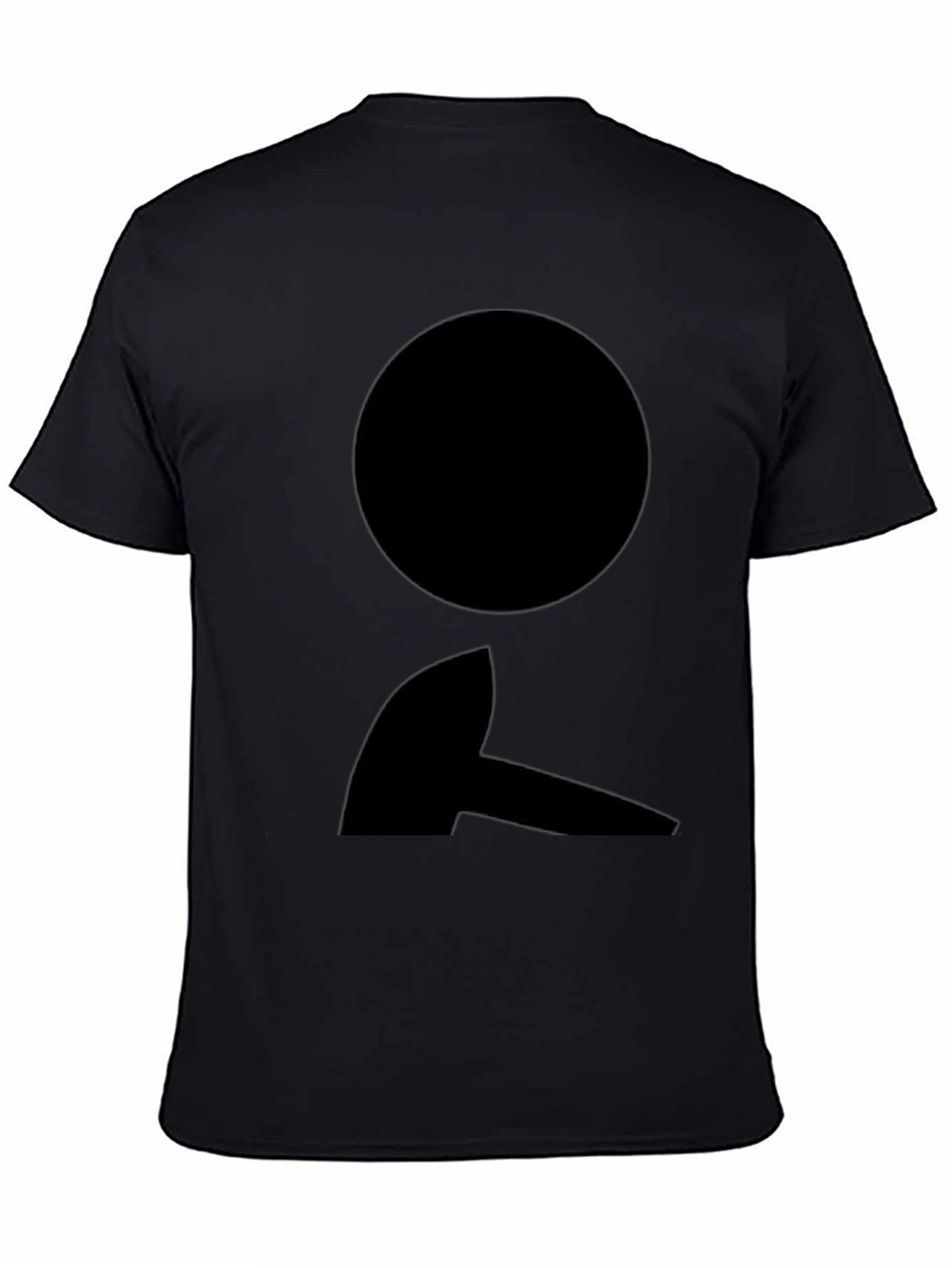 Black T-Shirt with Abstract Circle and Shape Design