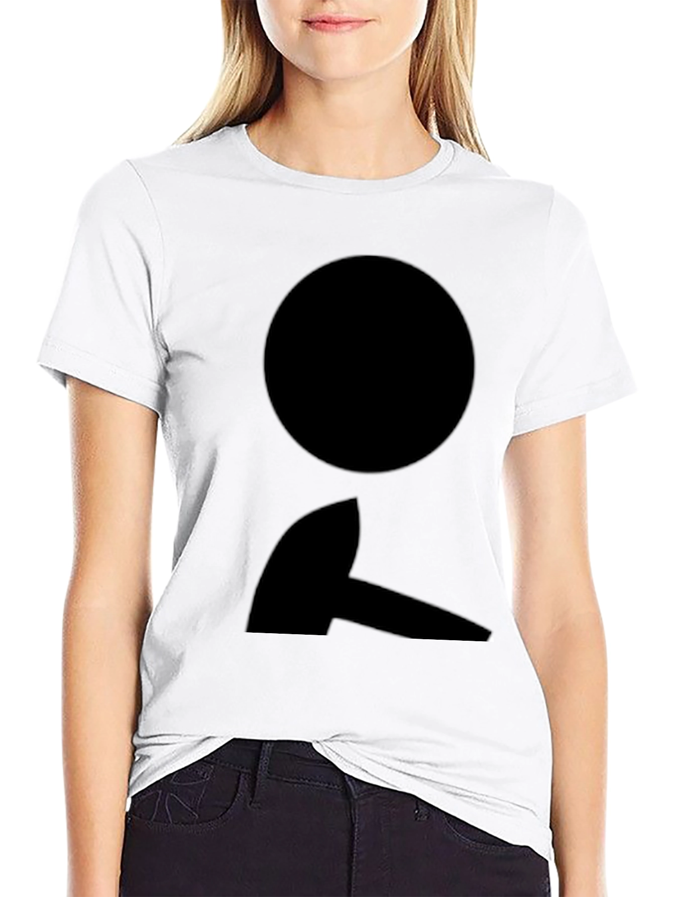 Black T-Shirt with Abstract Circle and Shape Design
