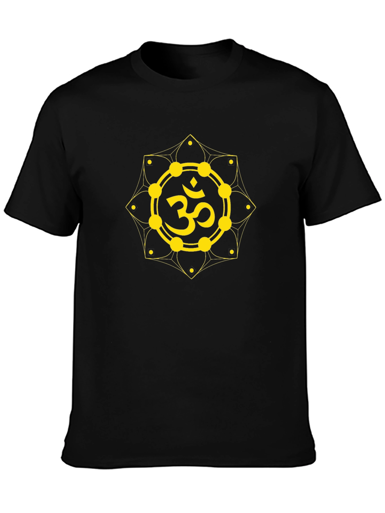 Om Symbol Graphic T-Shirt - Black Cotton Blend