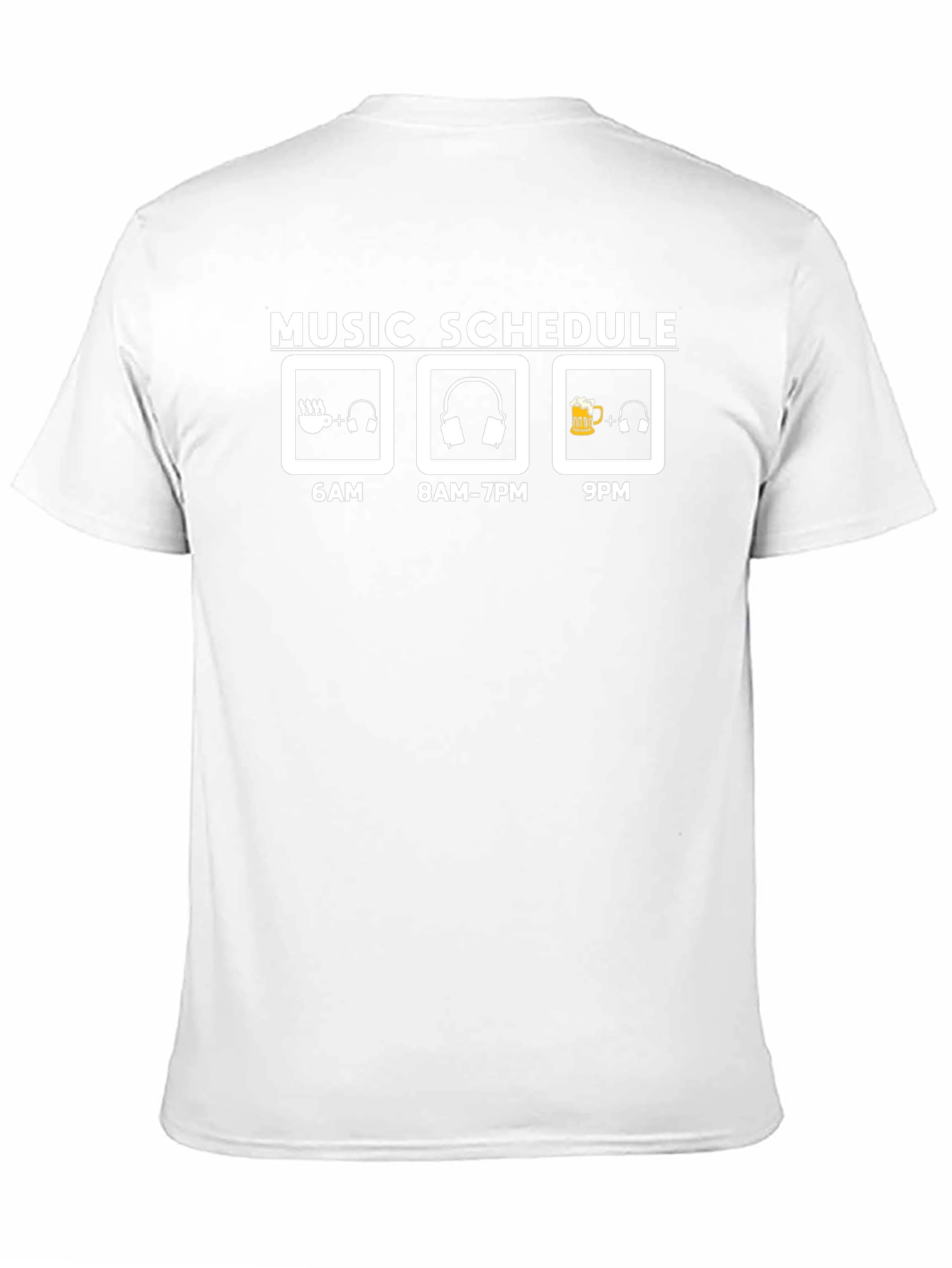 Music Schedule Graphic T-Shirt - Black Casual Tee