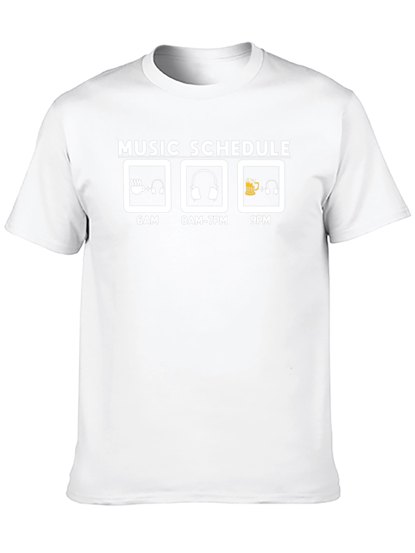 Music Schedule Graphic T-Shirt - Black Casual Tee
