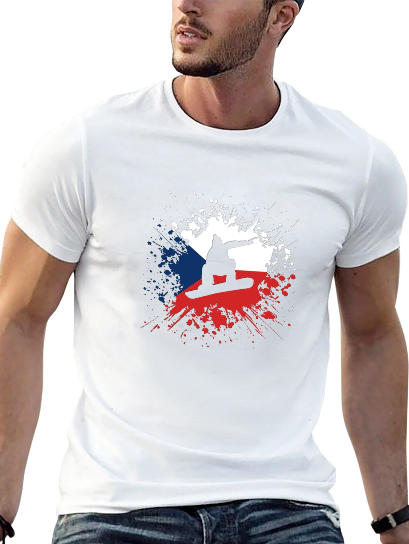 Czech Republic Snowboarder Silhouette T-Shirt