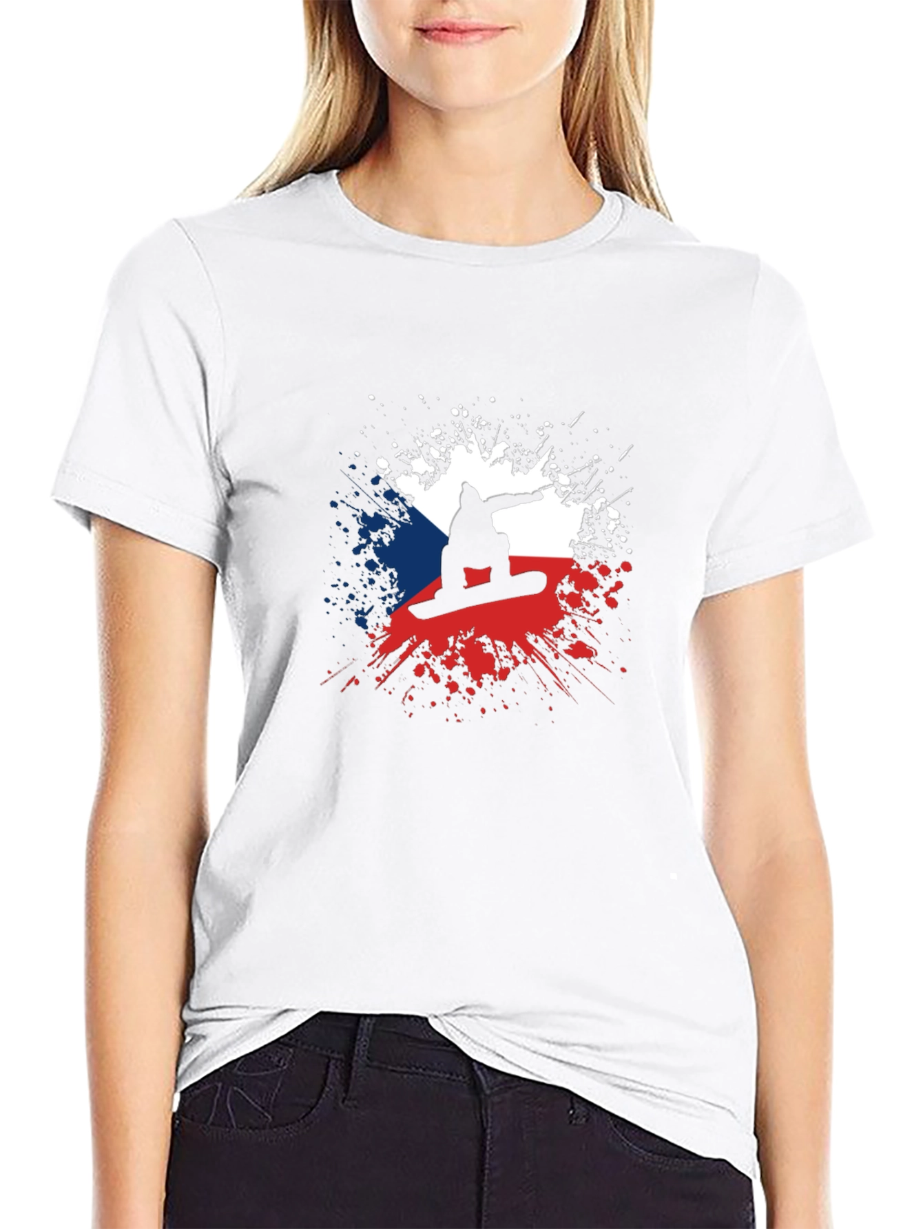 Czech Republic Snowboarder Silhouette T-Shirt