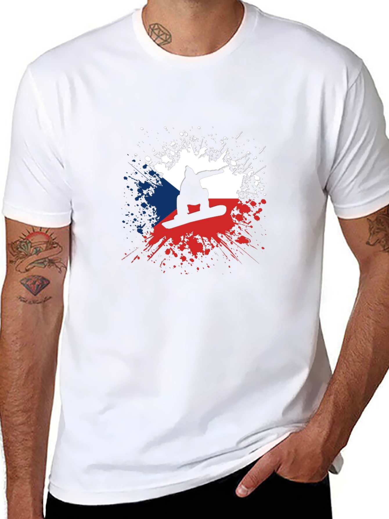 Czech Republic Snowboarder Silhouette T-Shirt