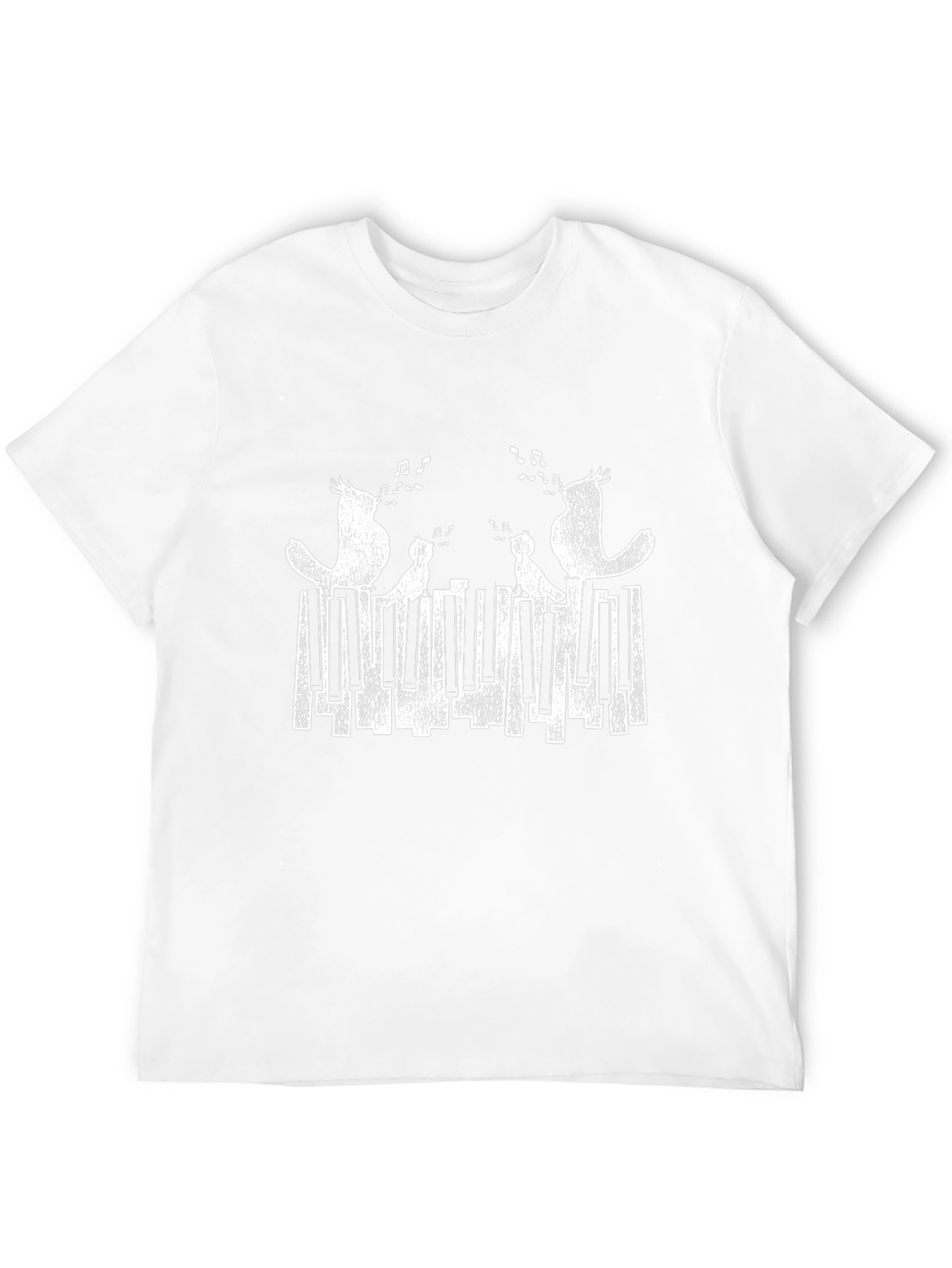 Musical Birds Piano Keys Graphic T-Shirt