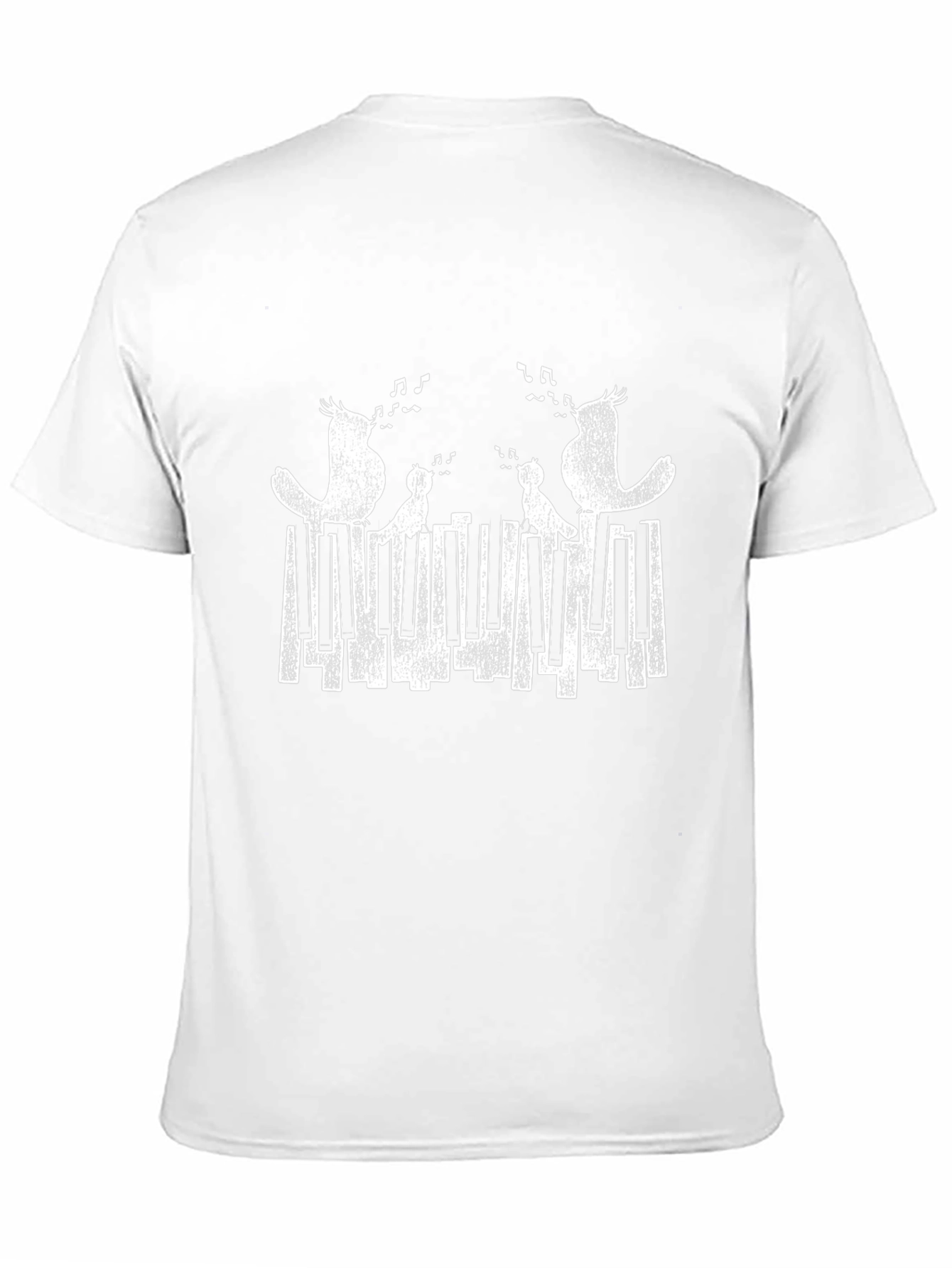 Musical Birds Piano Keys Graphic T-Shirt