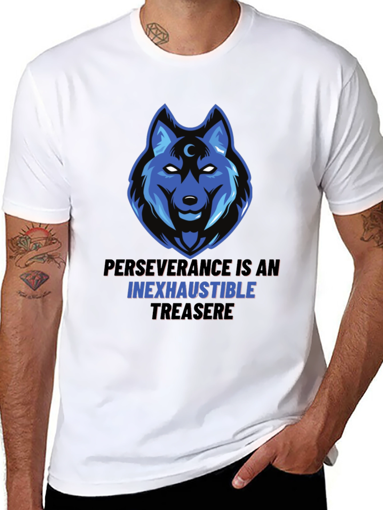 Wolf Graphic Tee - Perseverance Inexhaustible Treasure