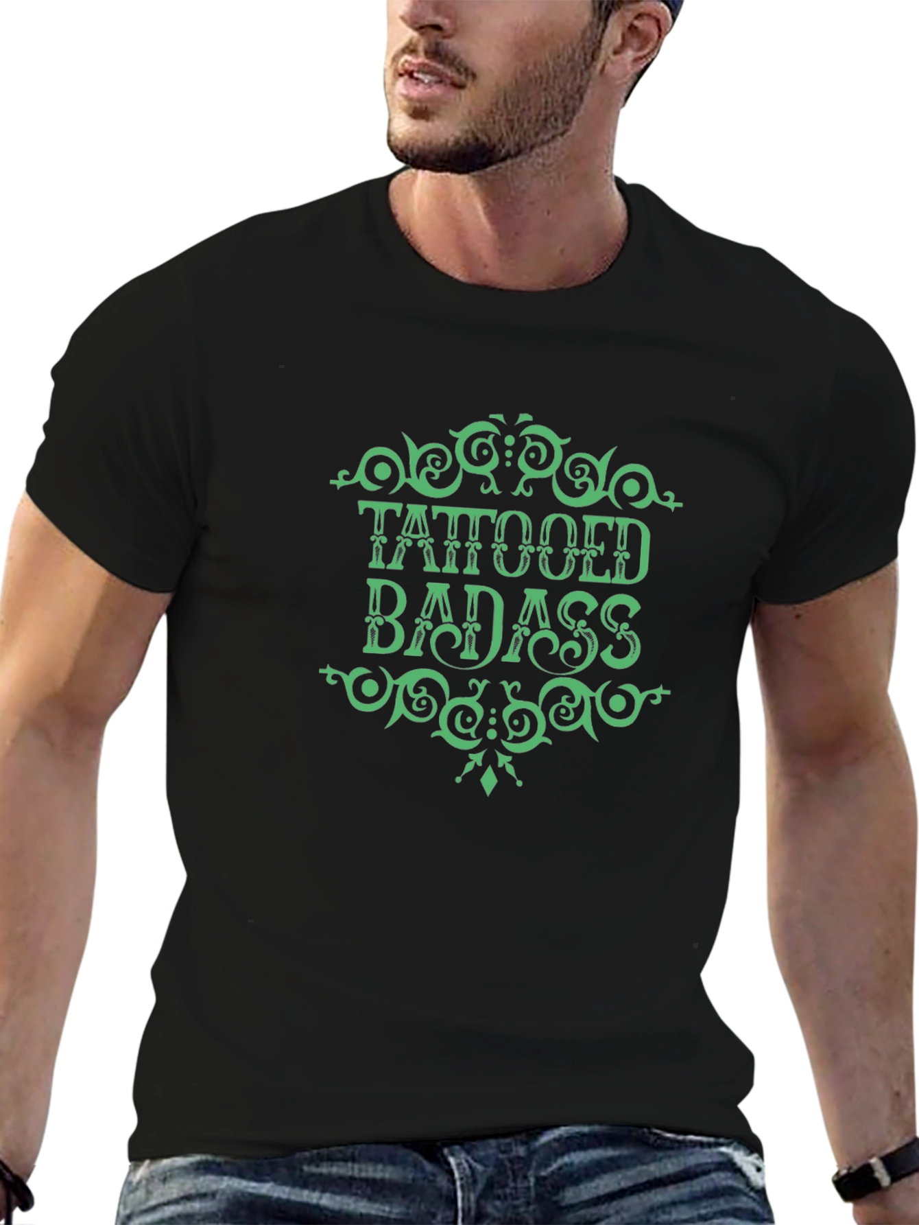 Tattooed Badass Graphic Tee - Bold Statement Shirt