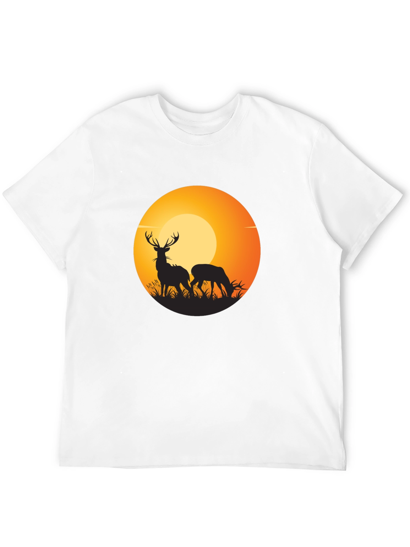Deer Silhouette Graphic Black T-Shirt