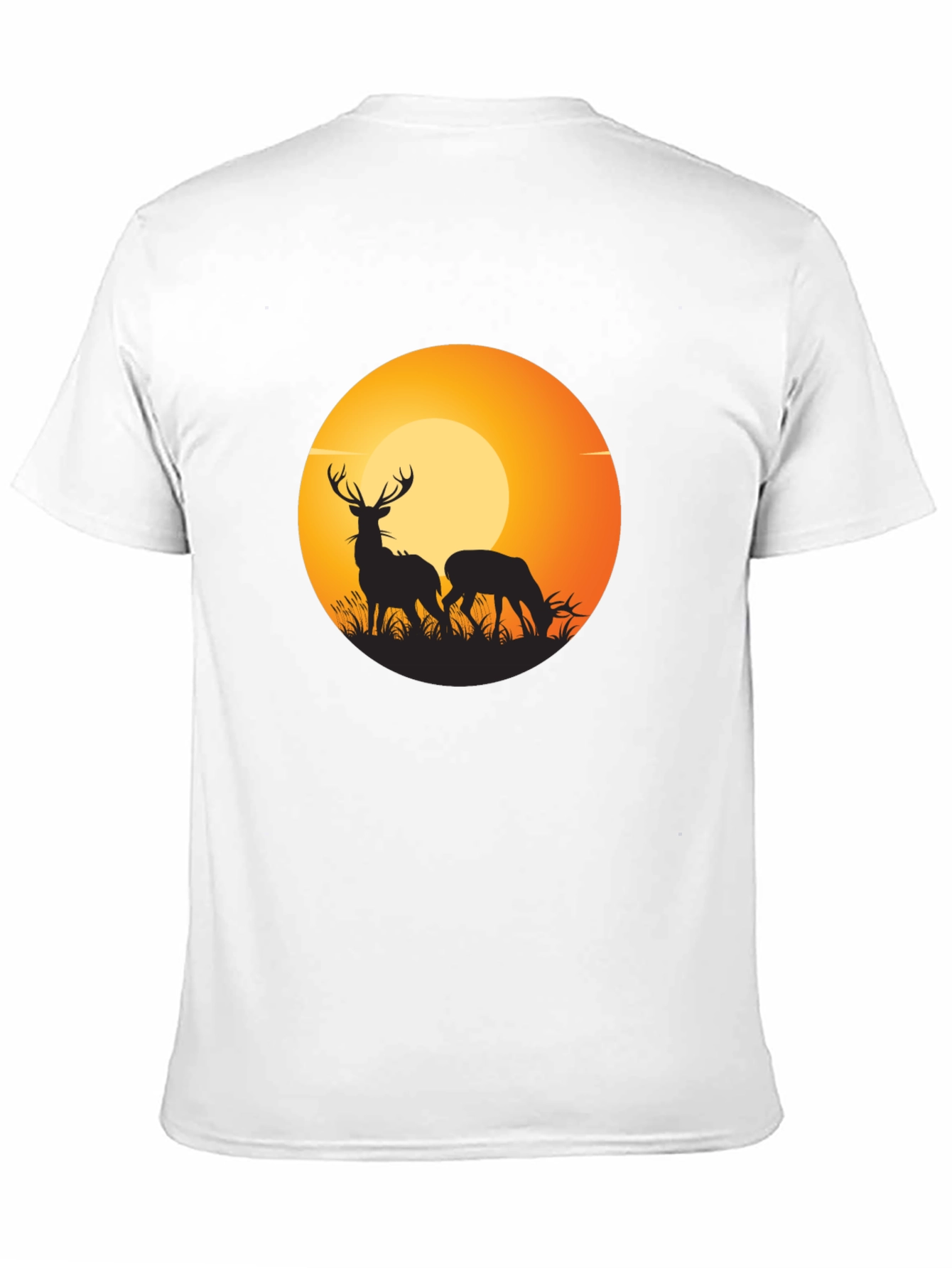 Deer Silhouette Graphic Black T-Shirt