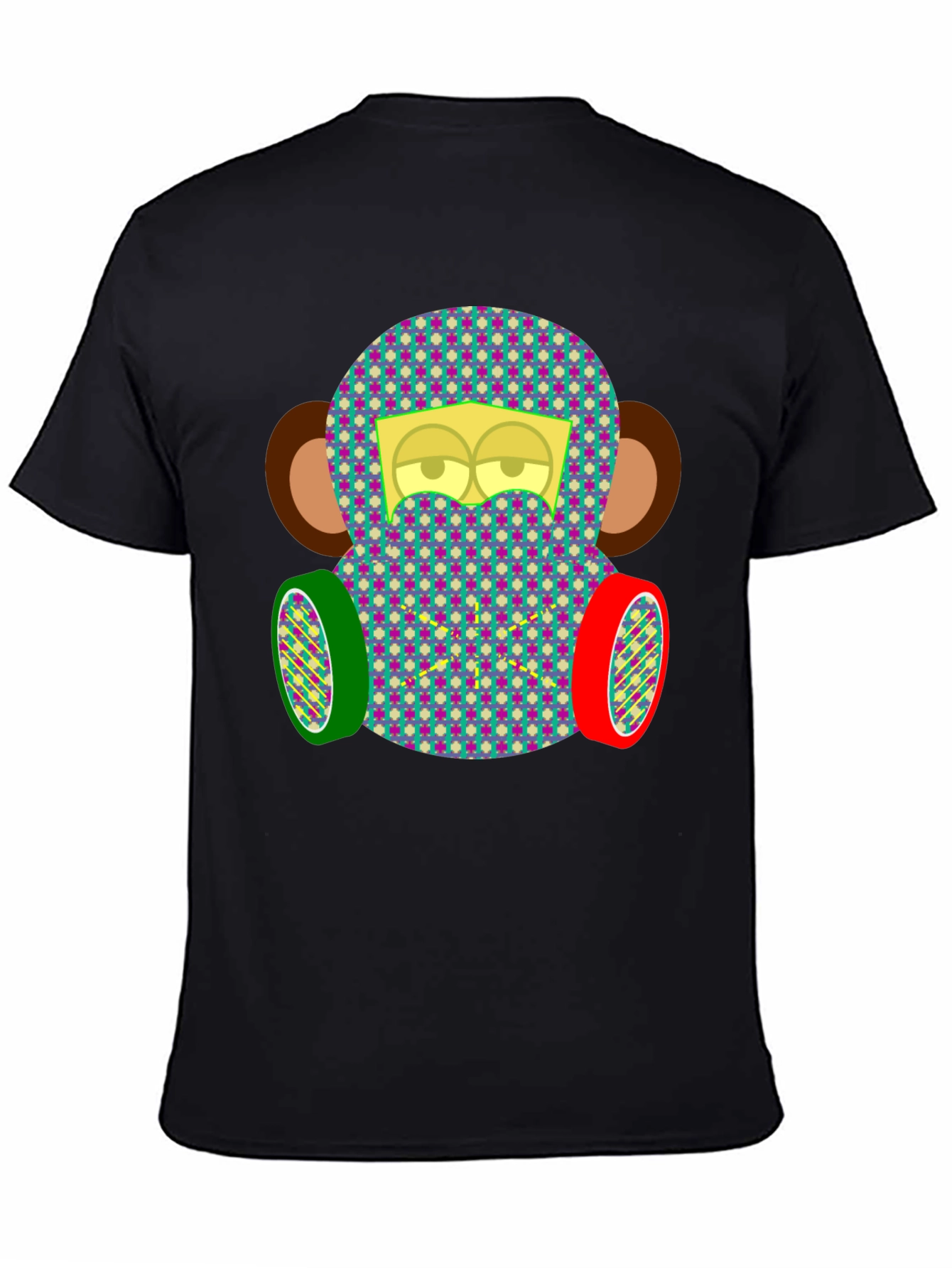 Monkey Face Tee: Quirky Patterned Graphic T-Shirt