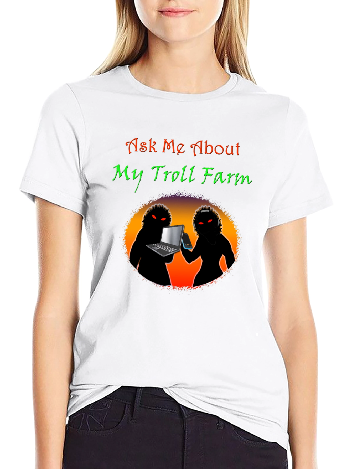 Ask Me About My Troll Farm Black T-Shirt