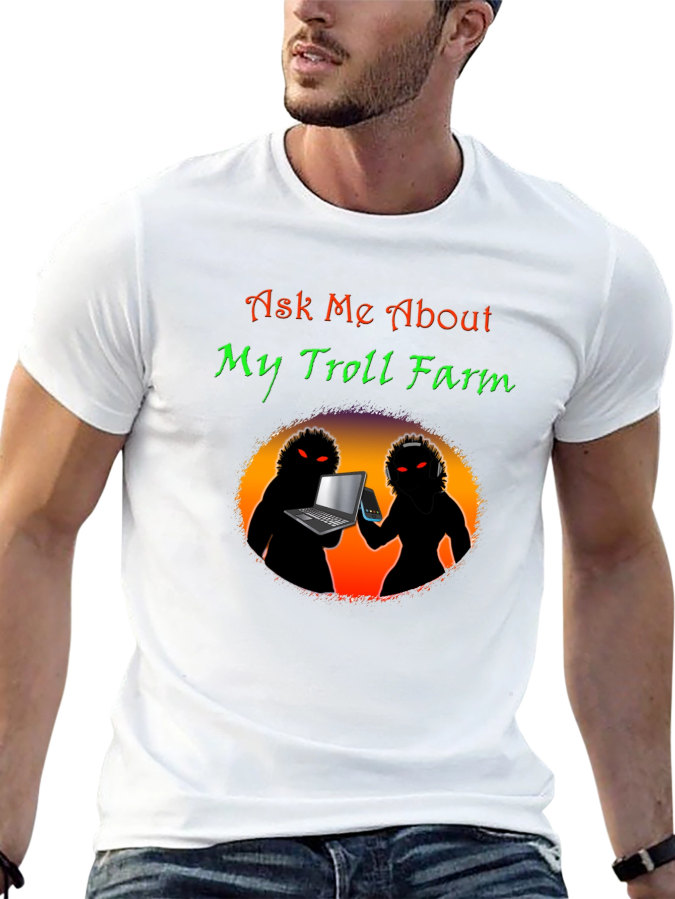 Ask Me About My Troll Farm Black T-Shirt