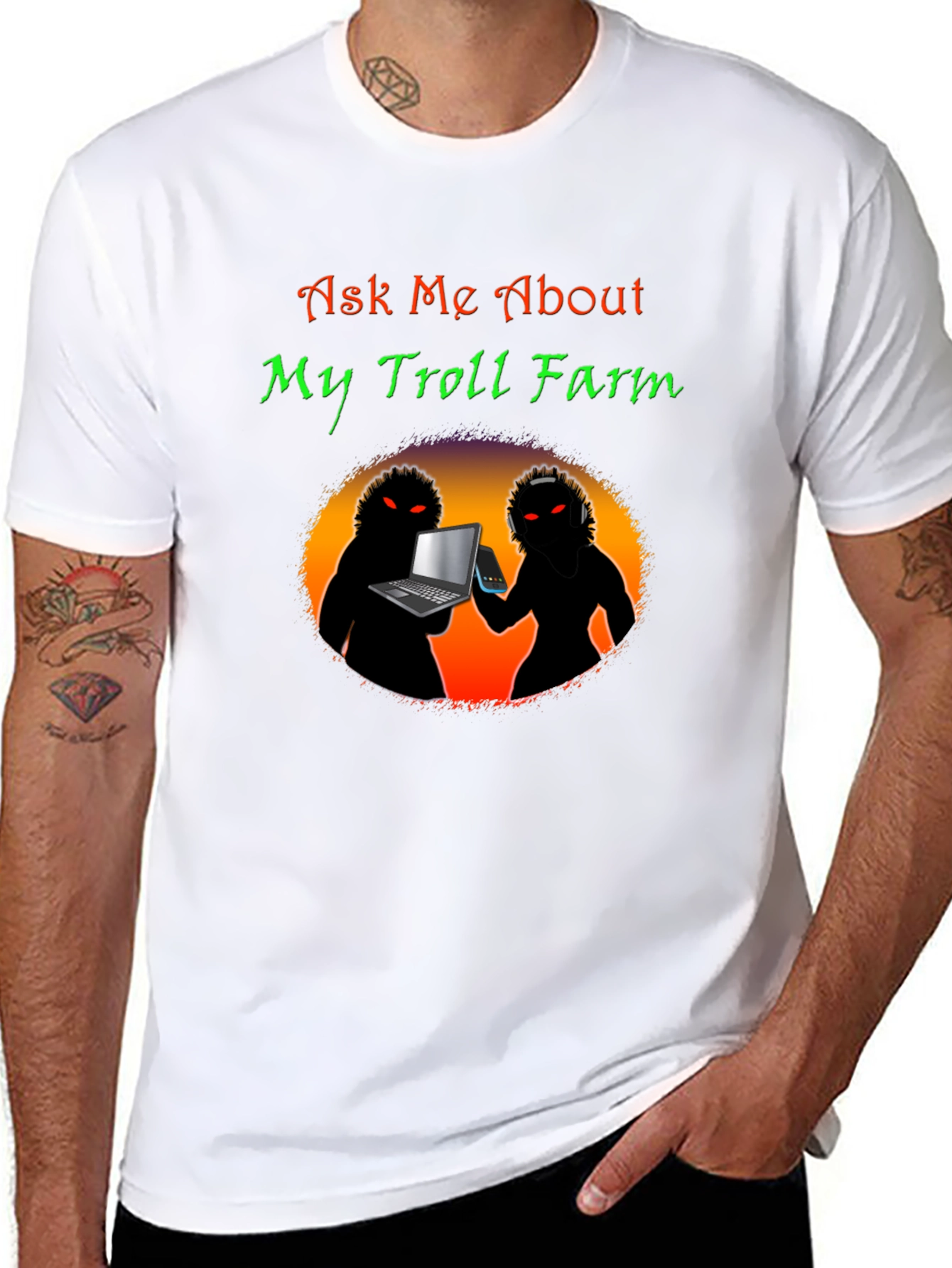 Ask Me About My Troll Farm Black T-Shirt
