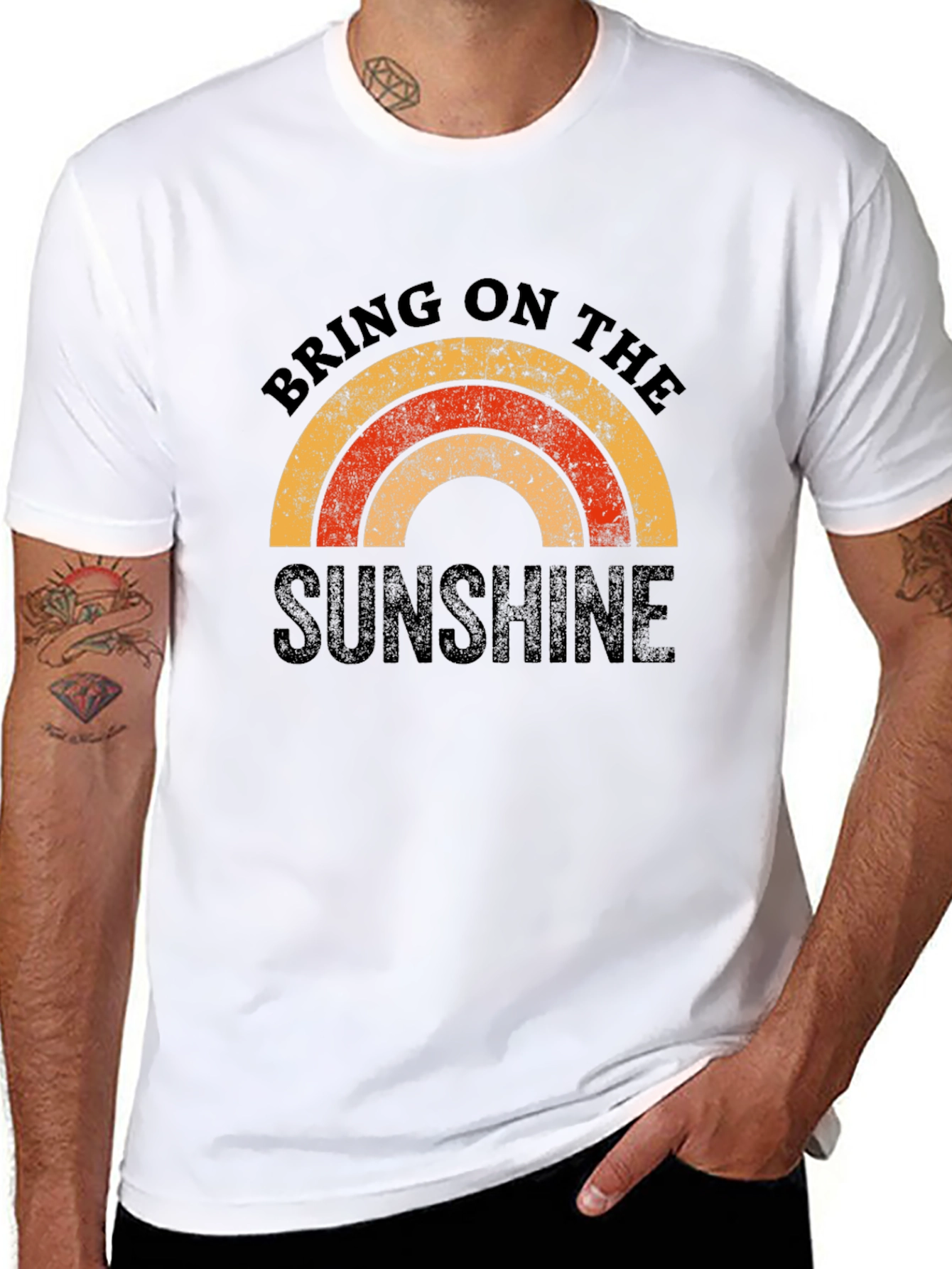 Retro Sunshine Graphic Tee - Black