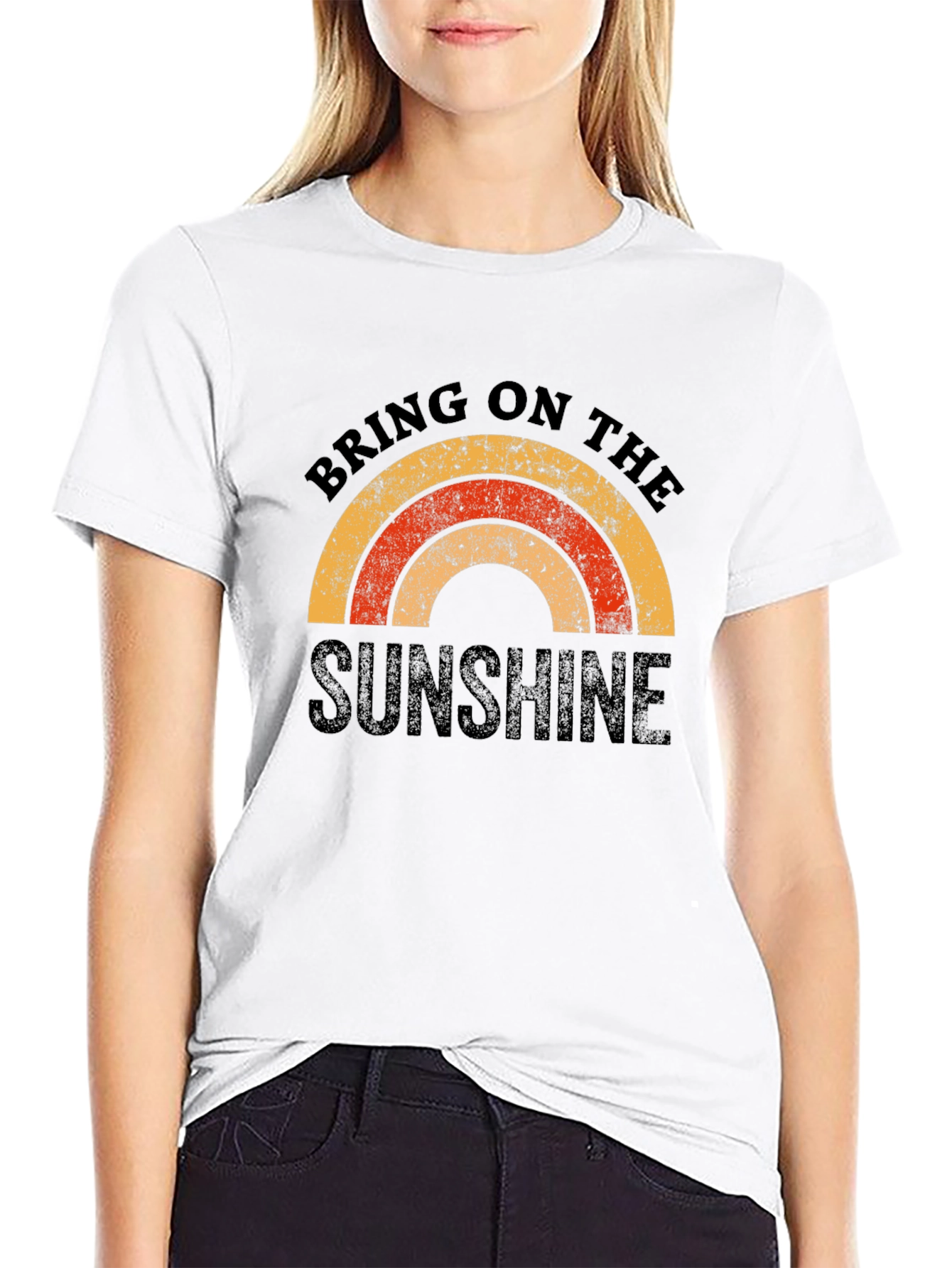 Retro Sunshine Graphic Tee - Black