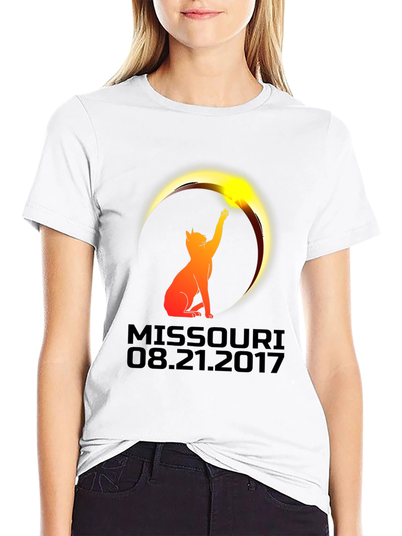 Missouri Eclipse 2017 Cat T-Shirt