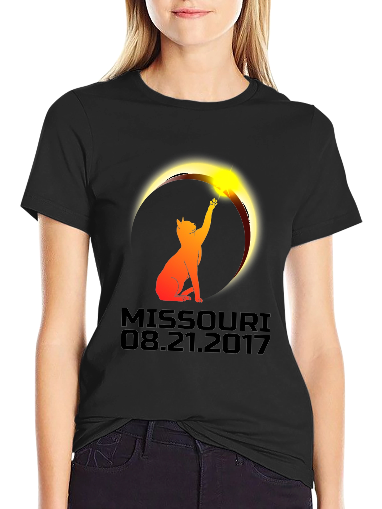Missouri Eclipse 2017 Cat T-Shirt