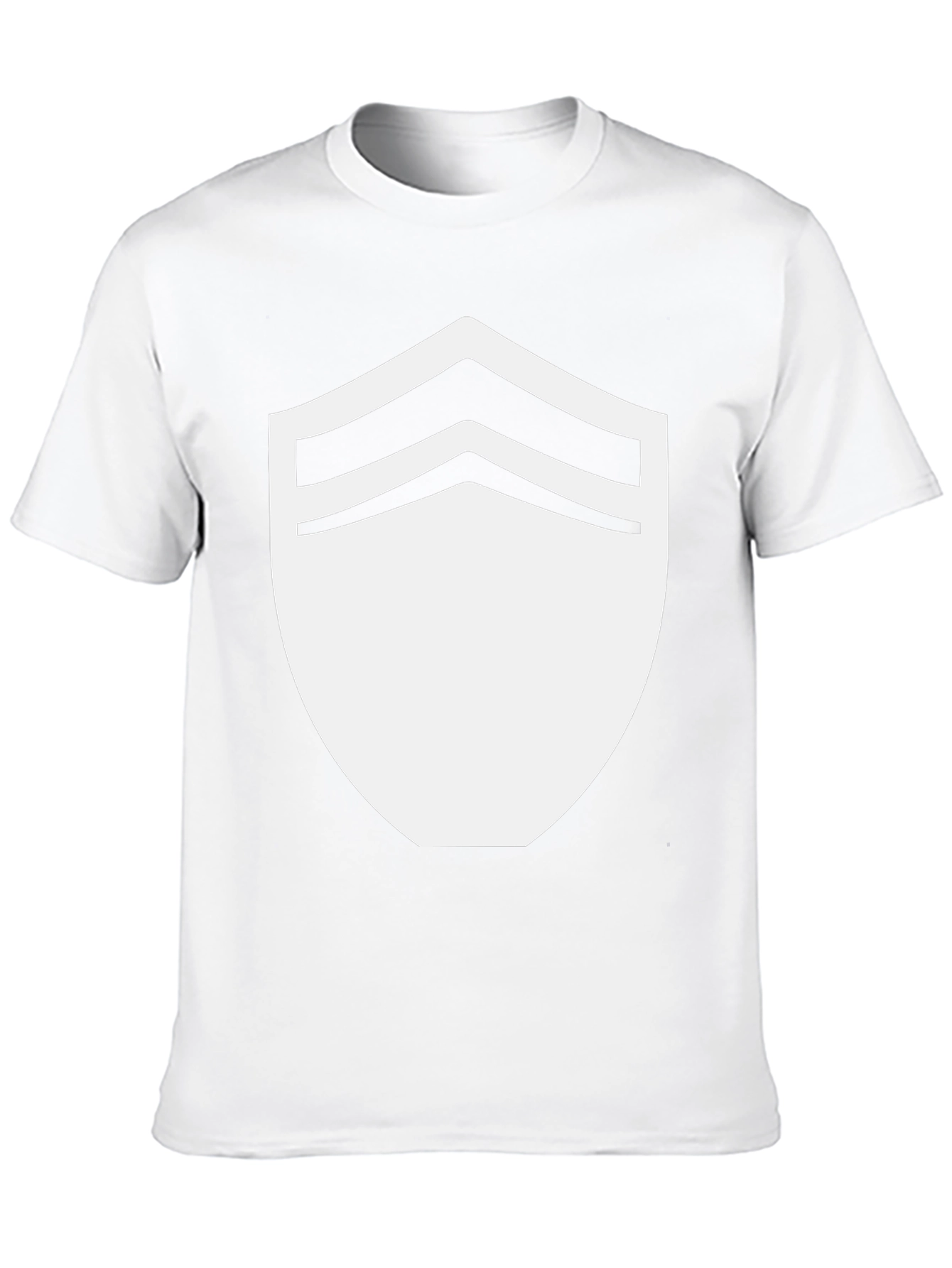Black T-Shirt with White Chevron Shield Graphic
