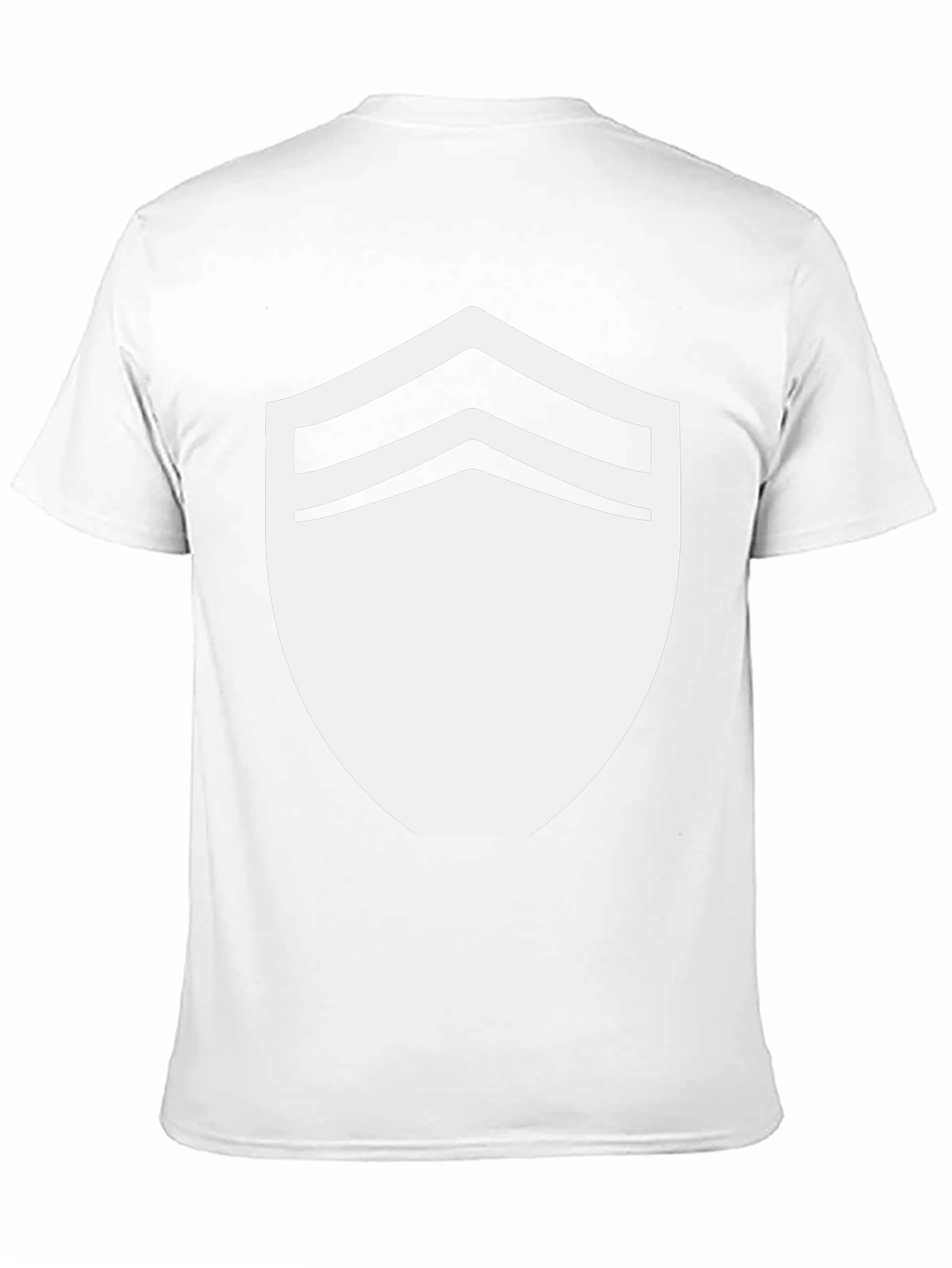 Black T-Shirt with White Chevron Shield Graphic
