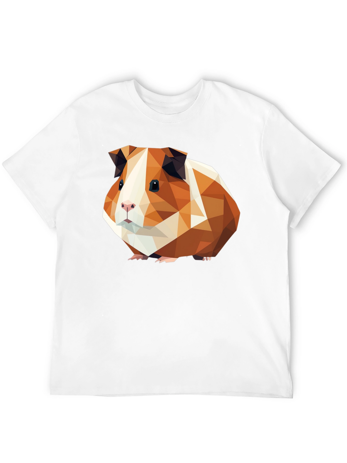 Geometric Guinea Pig Graphic Tee - Black Cotton T-Shirt