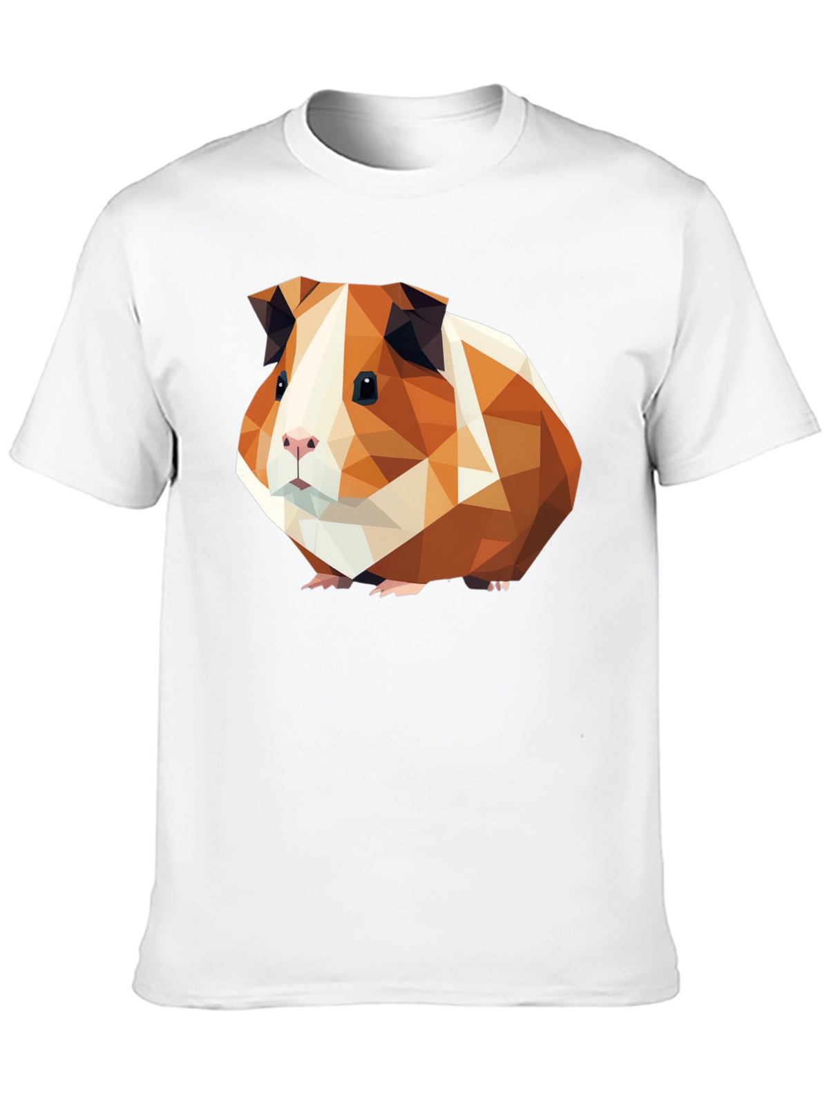 Geometric Guinea Pig Graphic Tee - Black Cotton T-Shirt